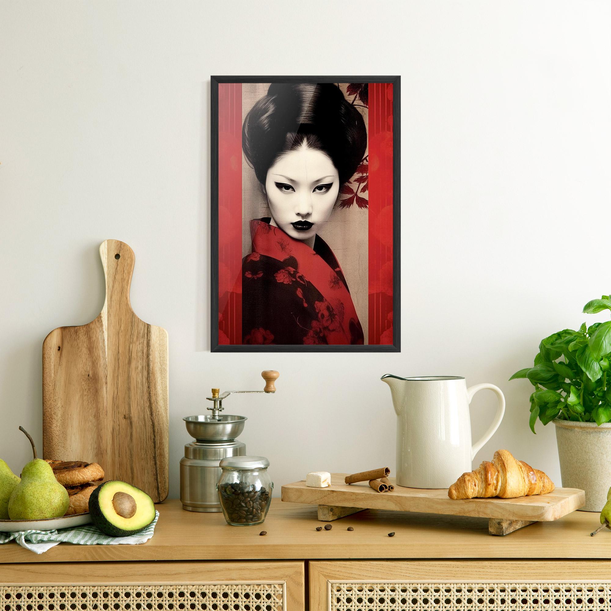 Gerahmte Poster Black Asiatic Makeup mockup 8