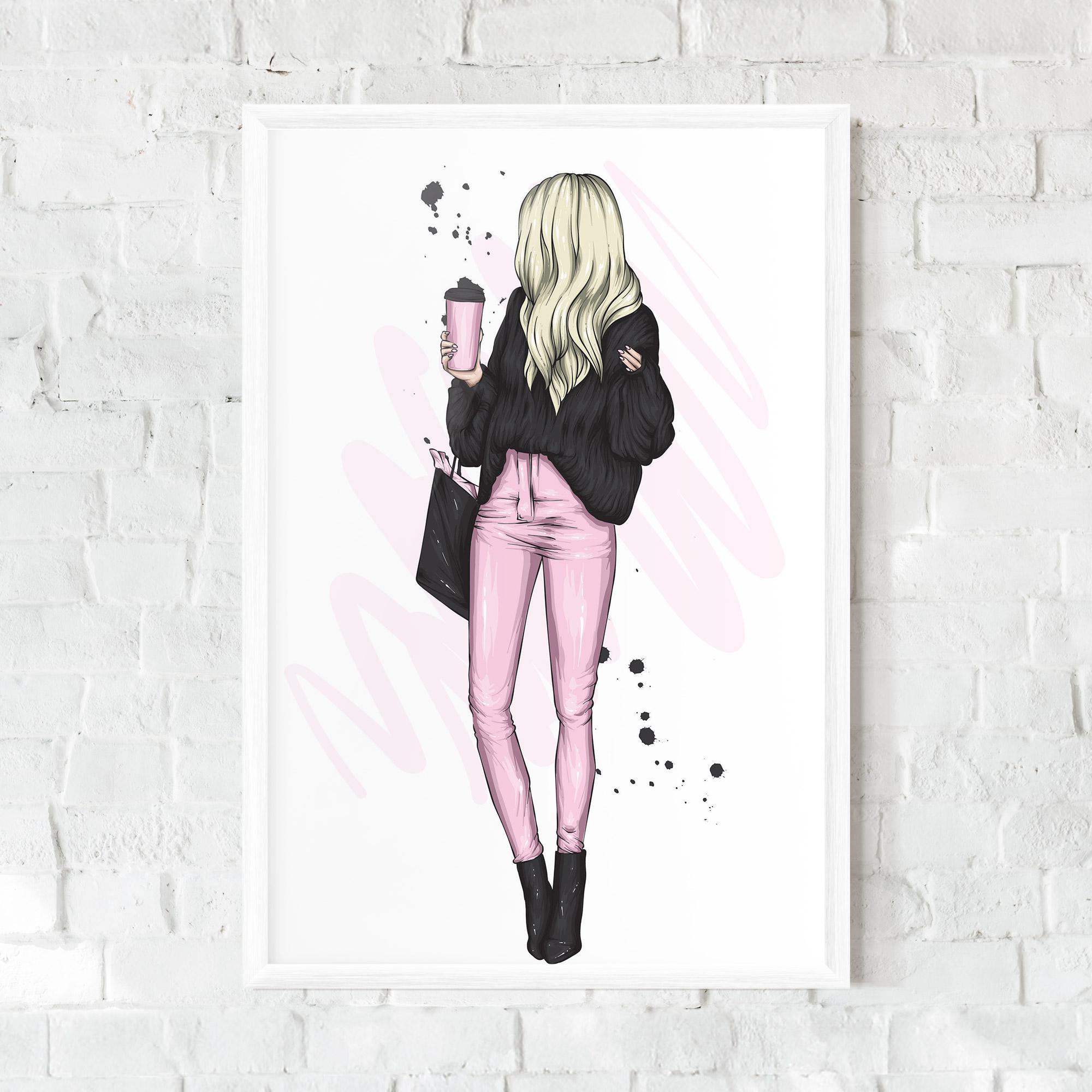 Gerahmte Poster Black Pink Outfit mockup 0