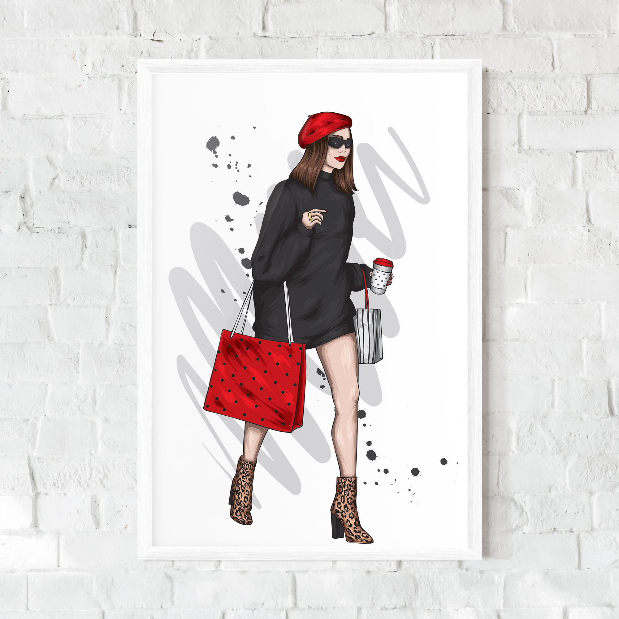 Gerahmte Poster Black Red Outfit mockup 0