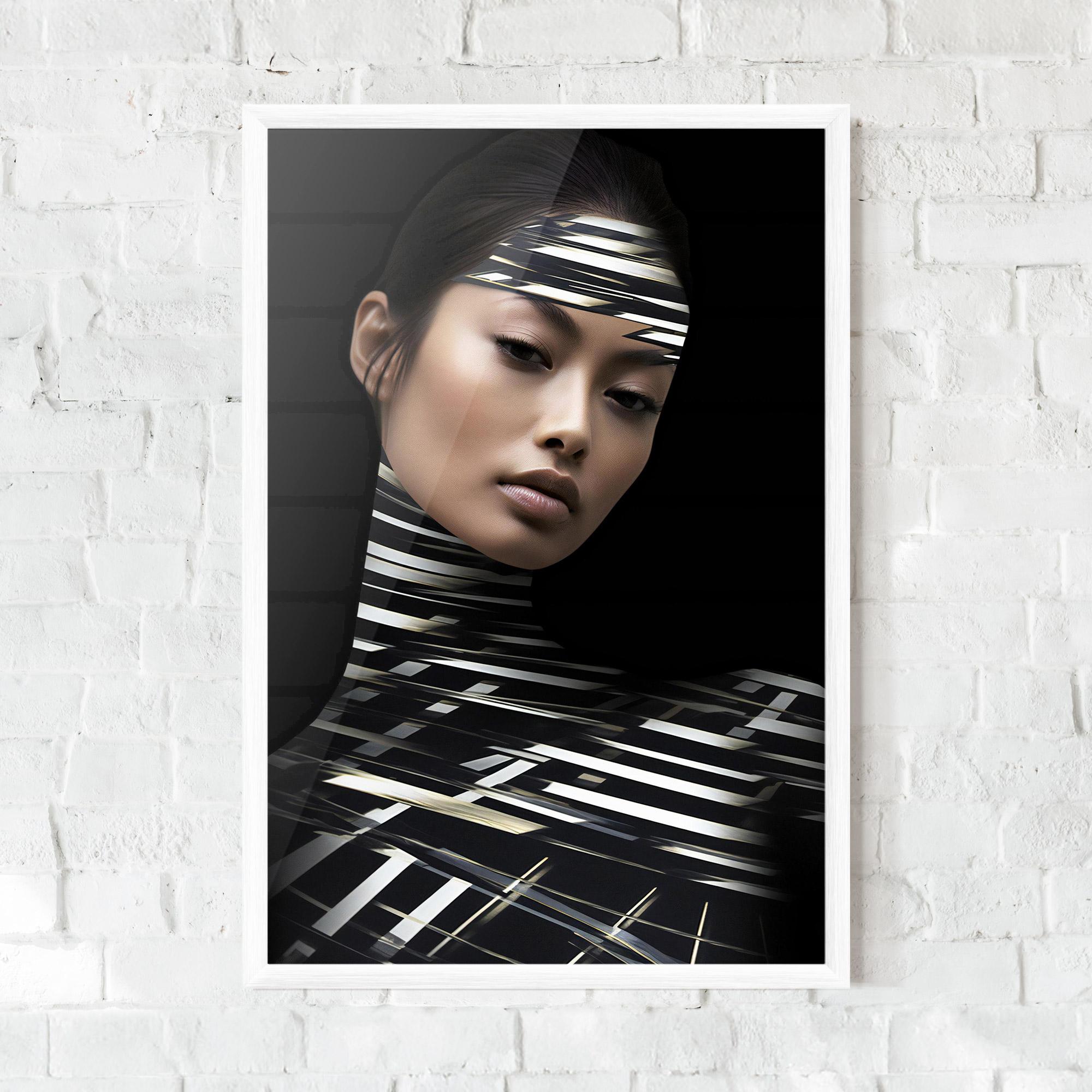 Gerahmte Poster Futuristic Make Up Woman mockup 0