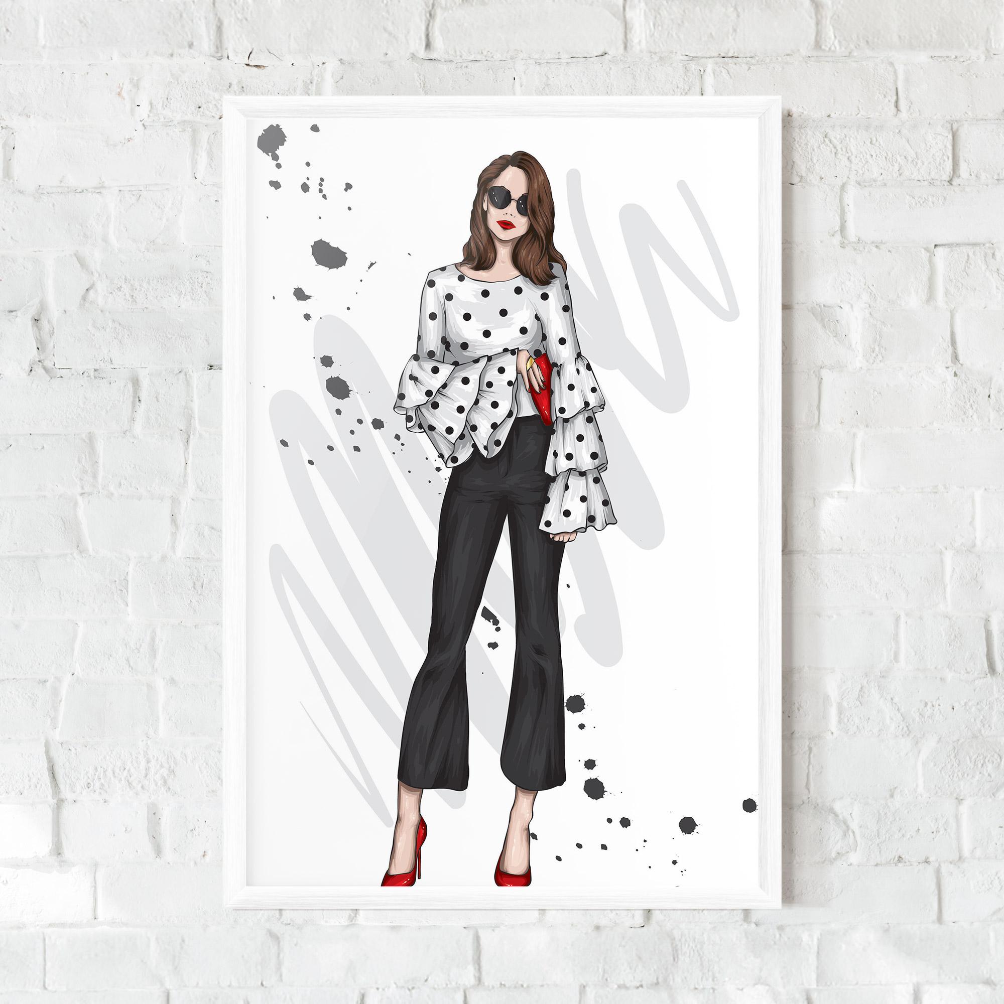 Gerahmte Poster Pretty Woman In White mockup 0