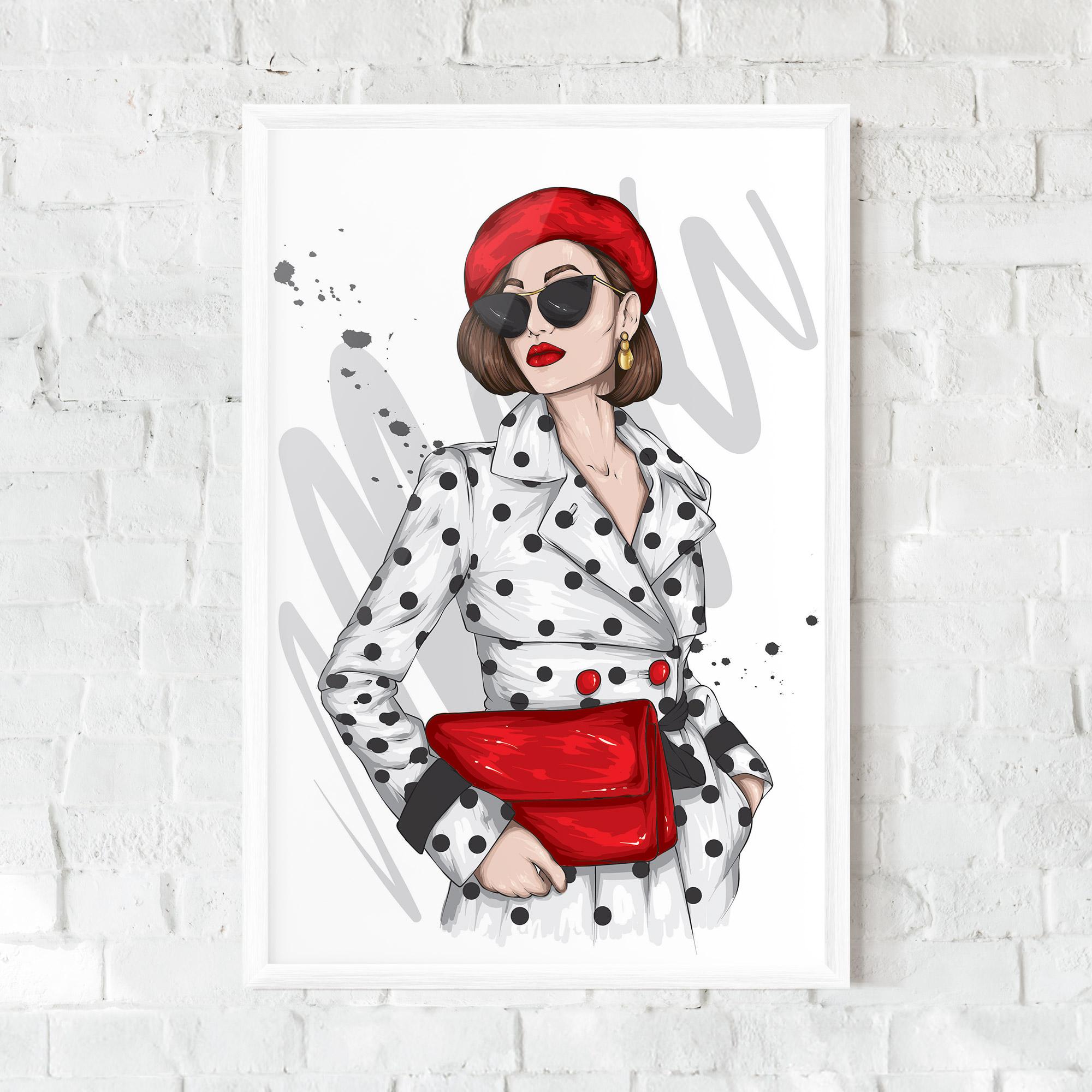 Gerahmte Poster White Red Outfit mockup 0
