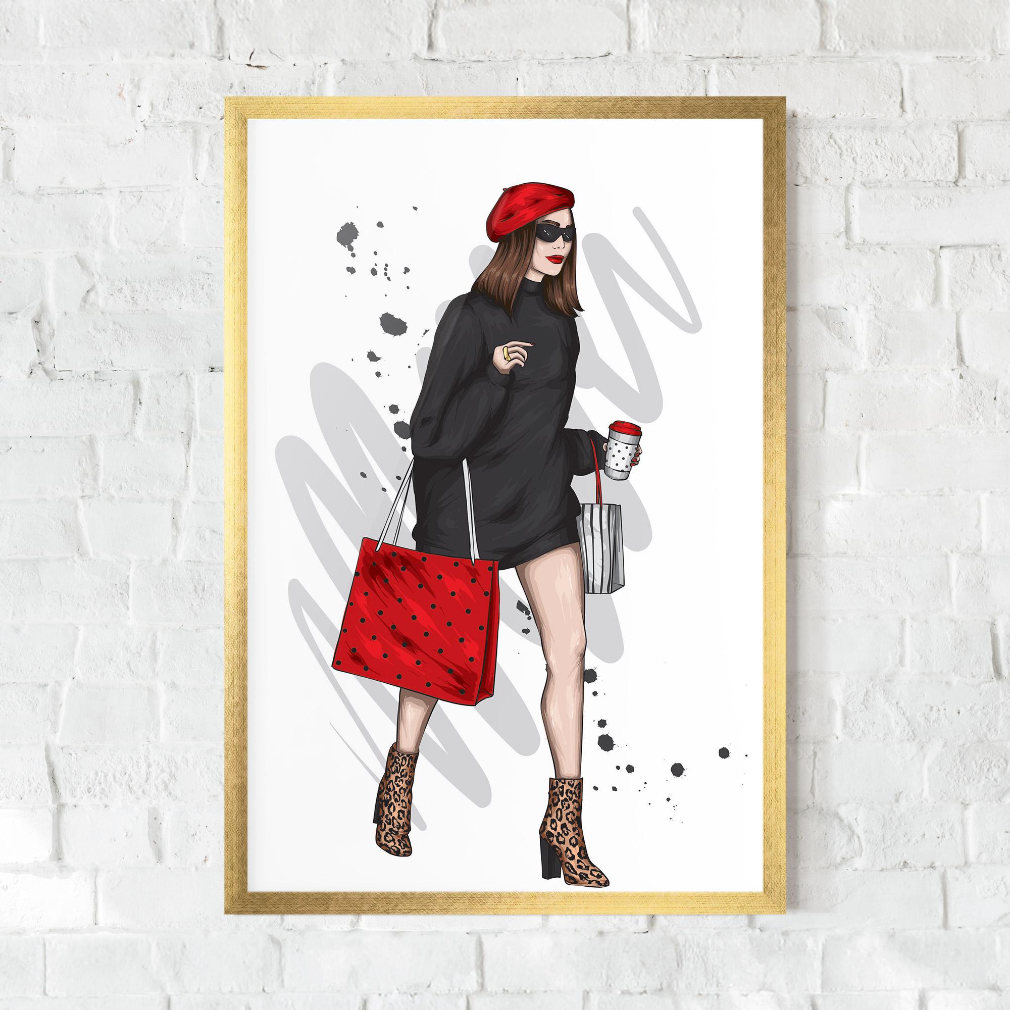 Gerahmte Poster Black Red Outfit mockup 0