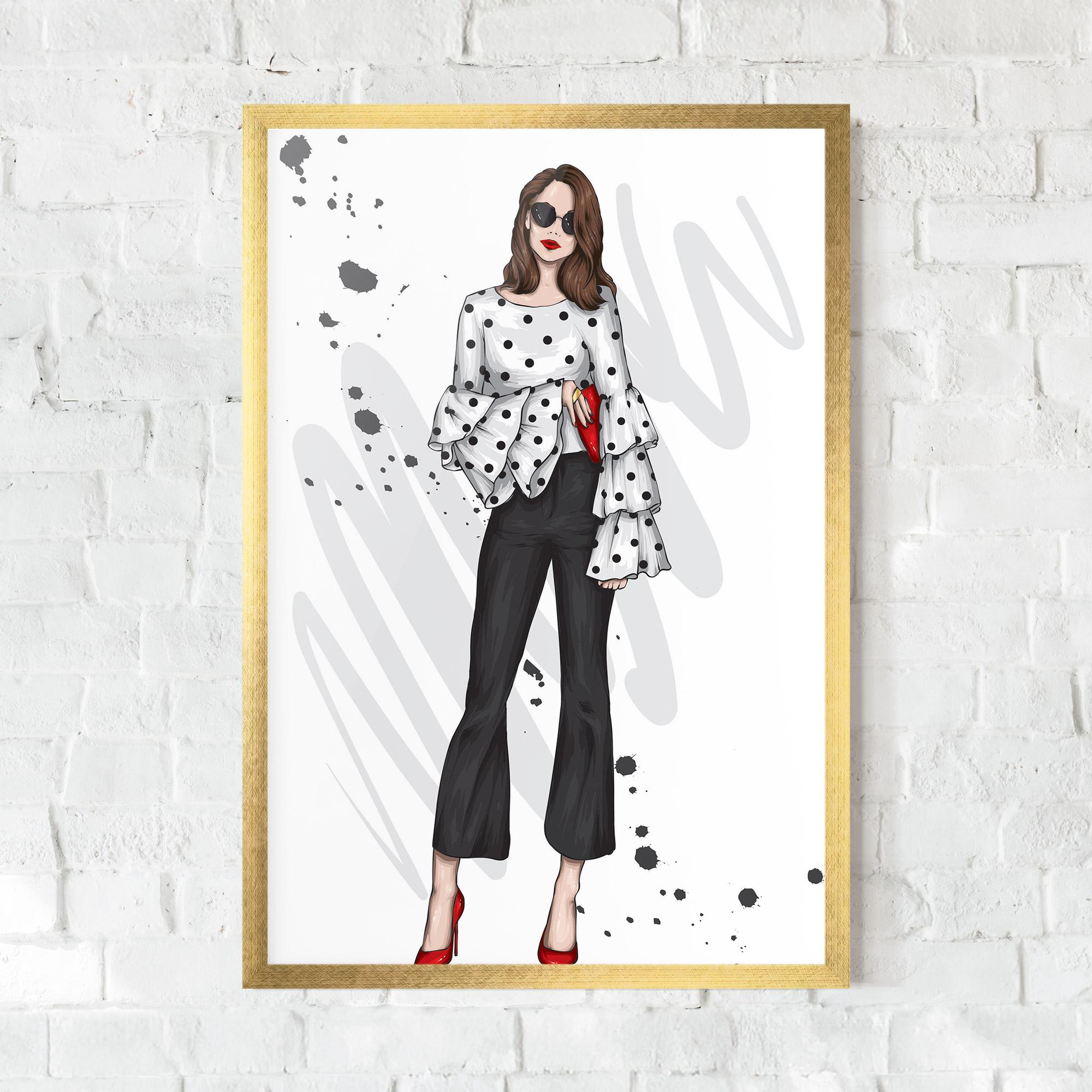 Gerahmte Poster Pretty Woman In White mockup 0