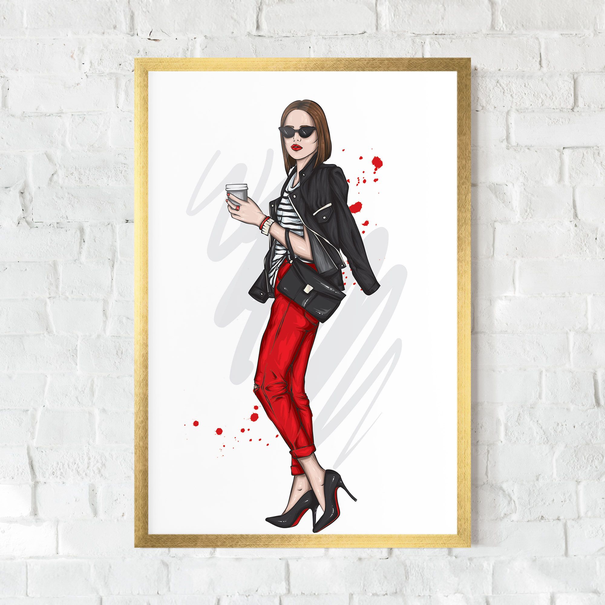 Red Pants Woman mockup 0