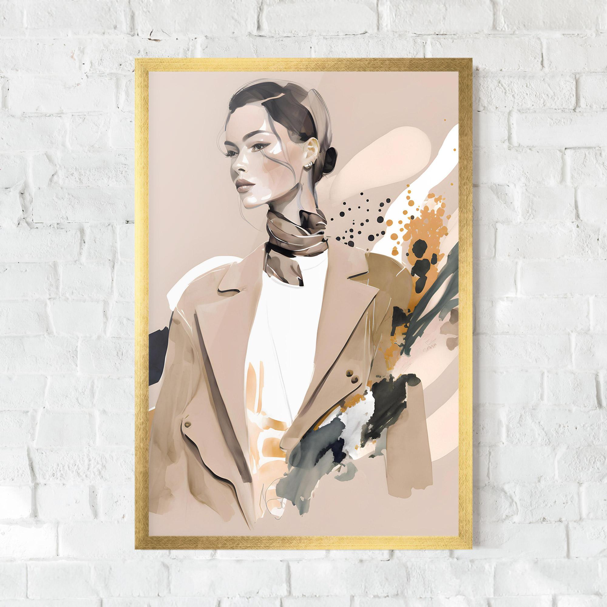 Gerahmte Poster Watercolor Stylish Model mockup 0