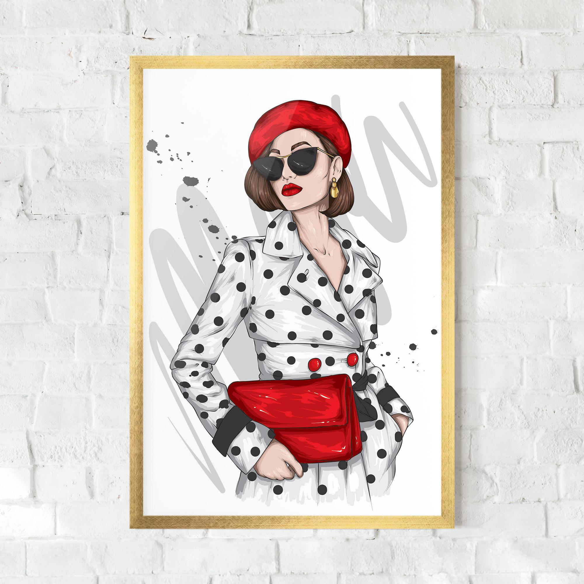 Gerahmte Poster White Red Outfit mockup 0