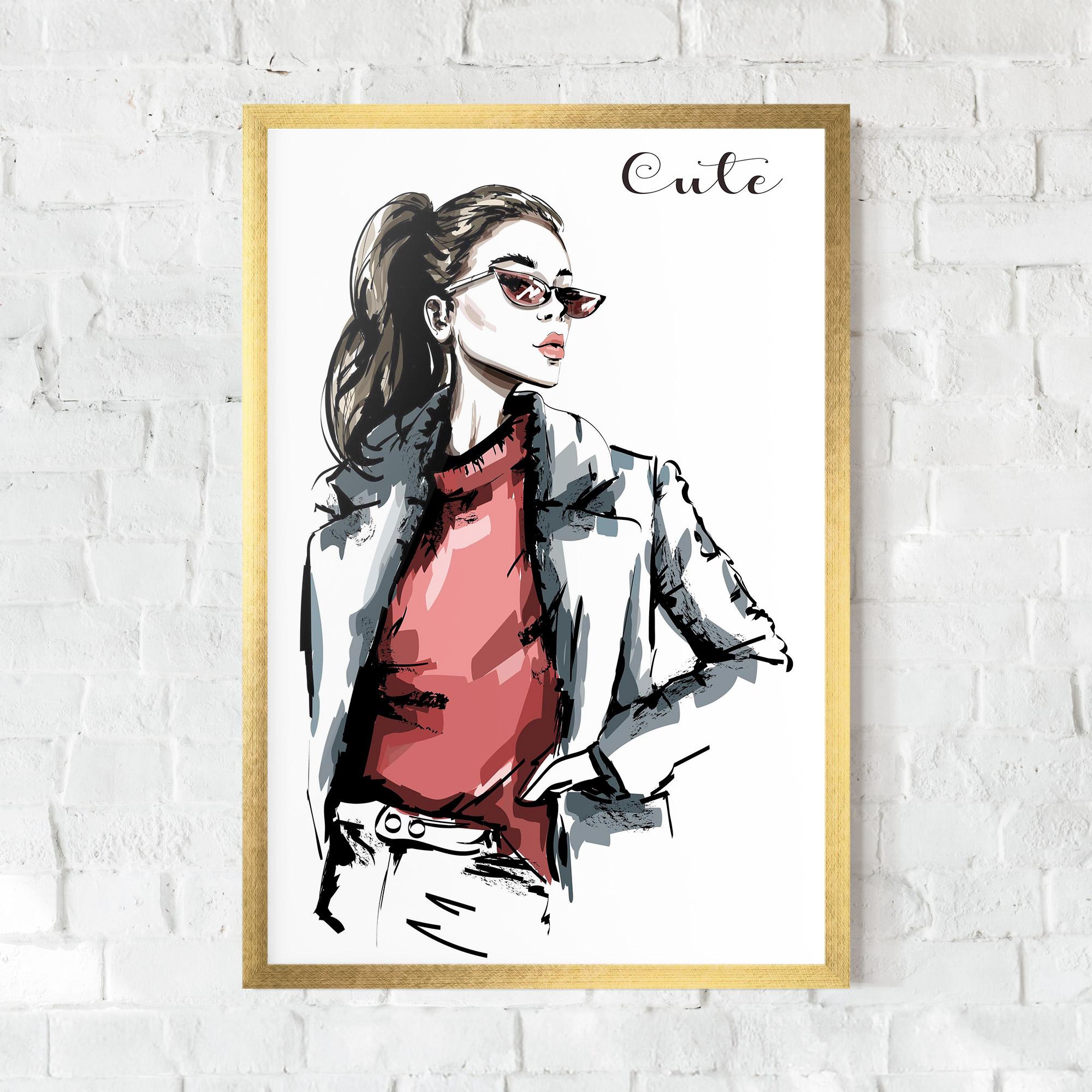 Gerahmte Poster Woman Feeling Cute mockup 0