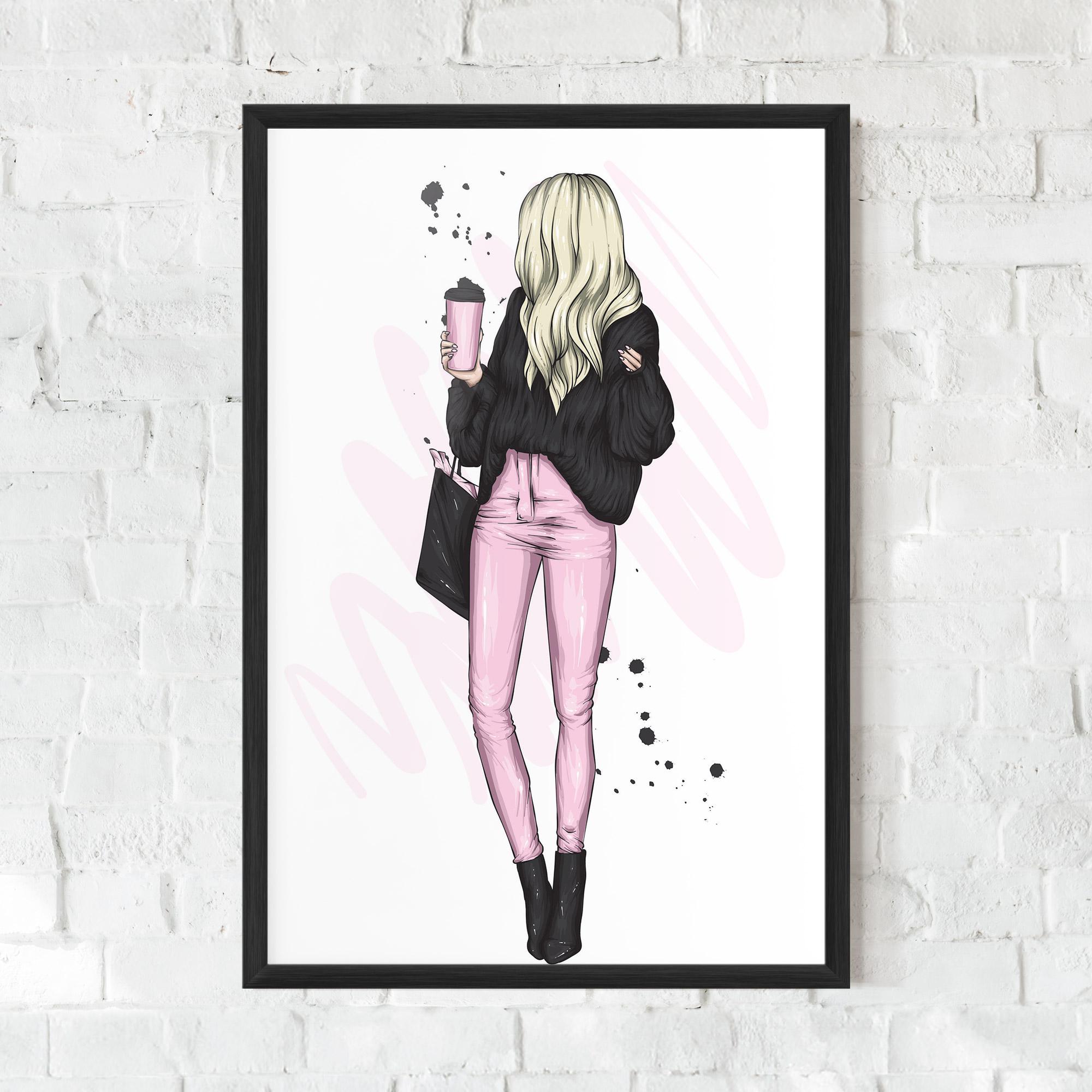 Gerahmte Poster Black Pink Outfit mockup 0