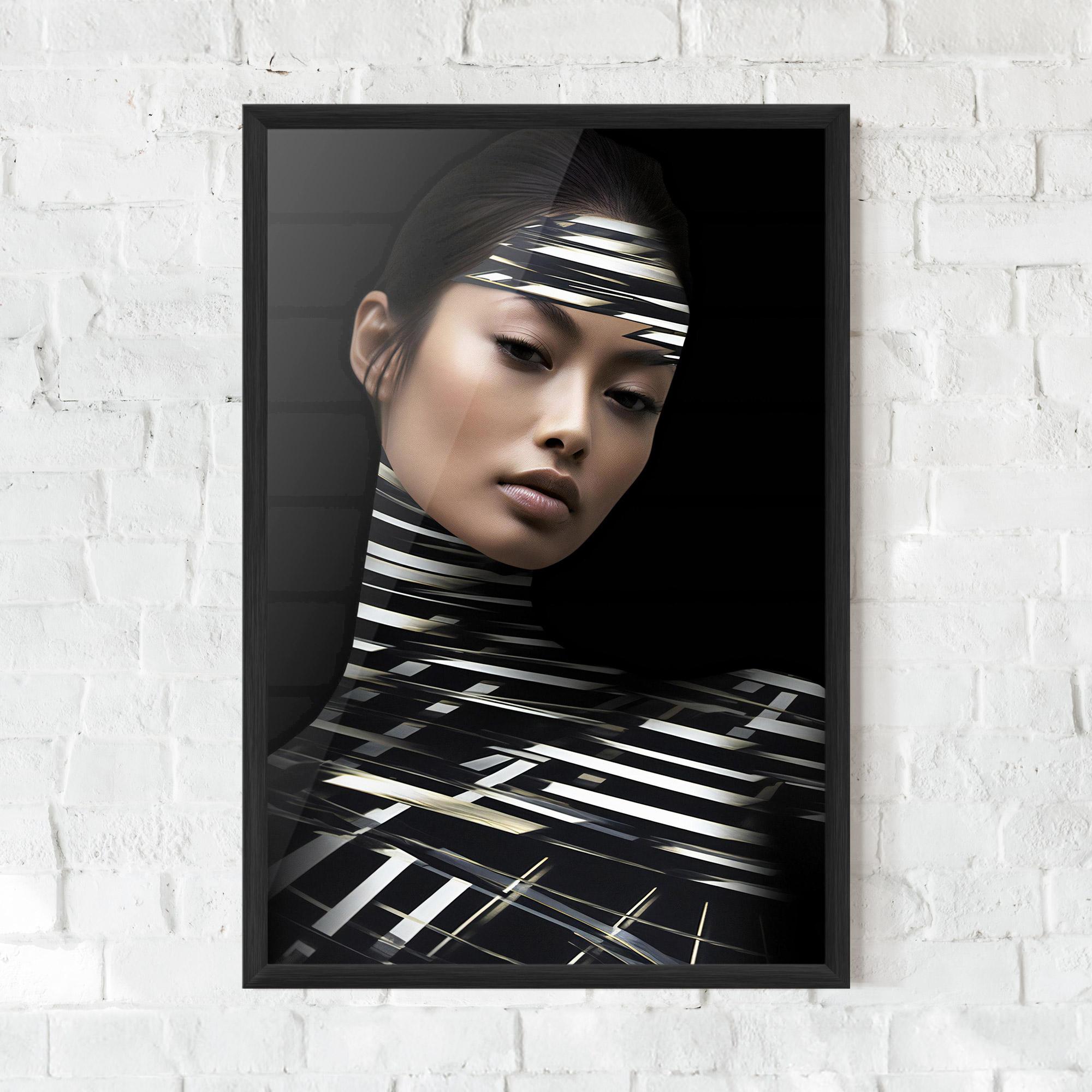Gerahmte Poster Futuristic Make Up Woman mockup 0