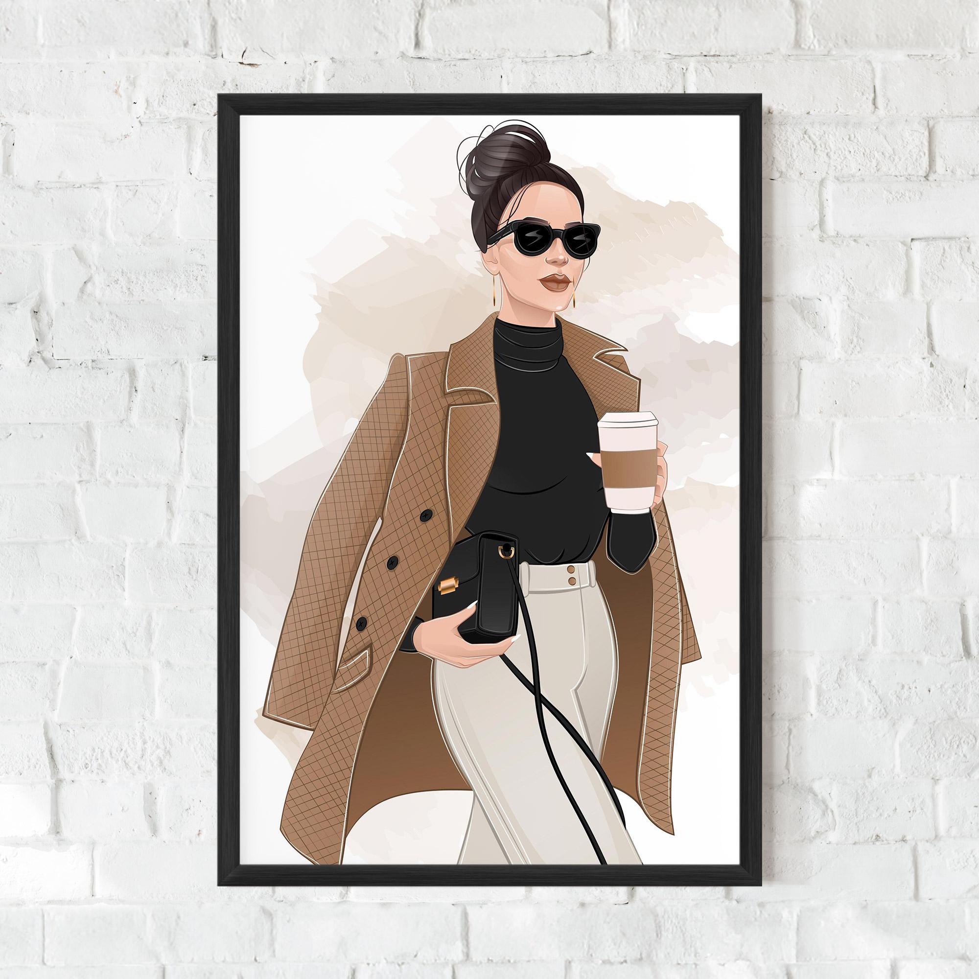 Gerahmte Poster Modern Coffee Outfit mockup 0