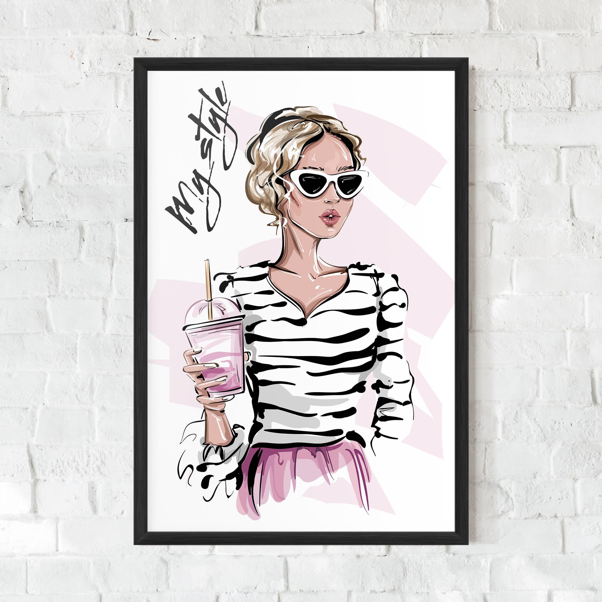 Gerahmte Poster Pink Style mockup 0