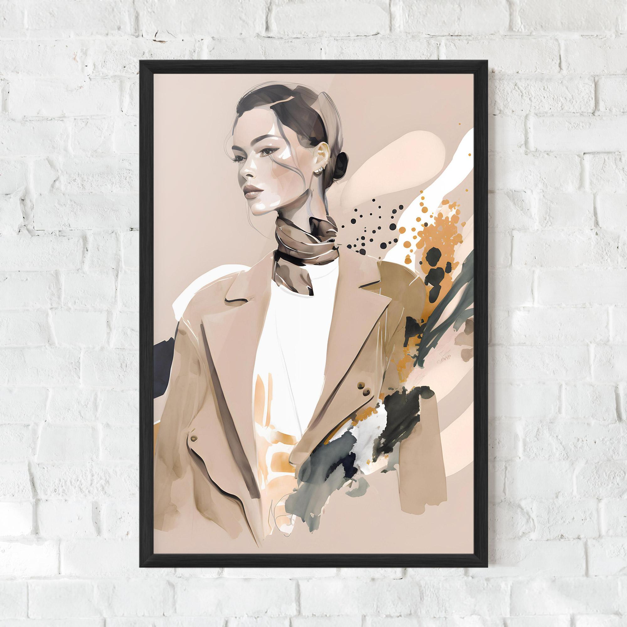 Gerahmte Poster Watercolor Stylish Model mockup 0