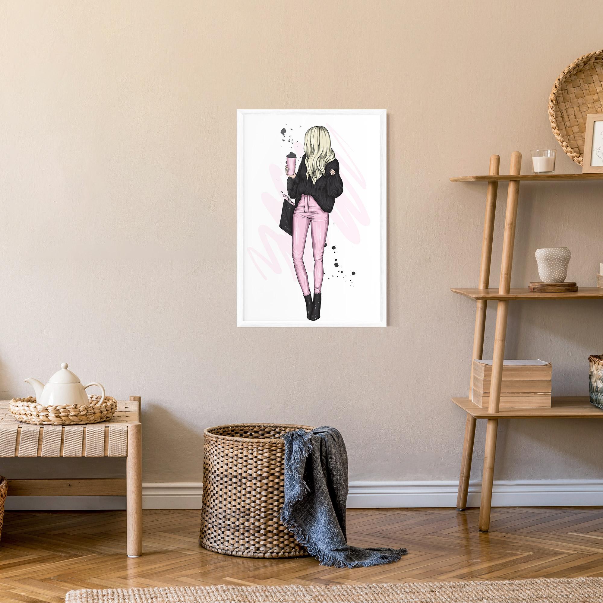 Gerahmte Poster Black Pink Outfit mockup 9