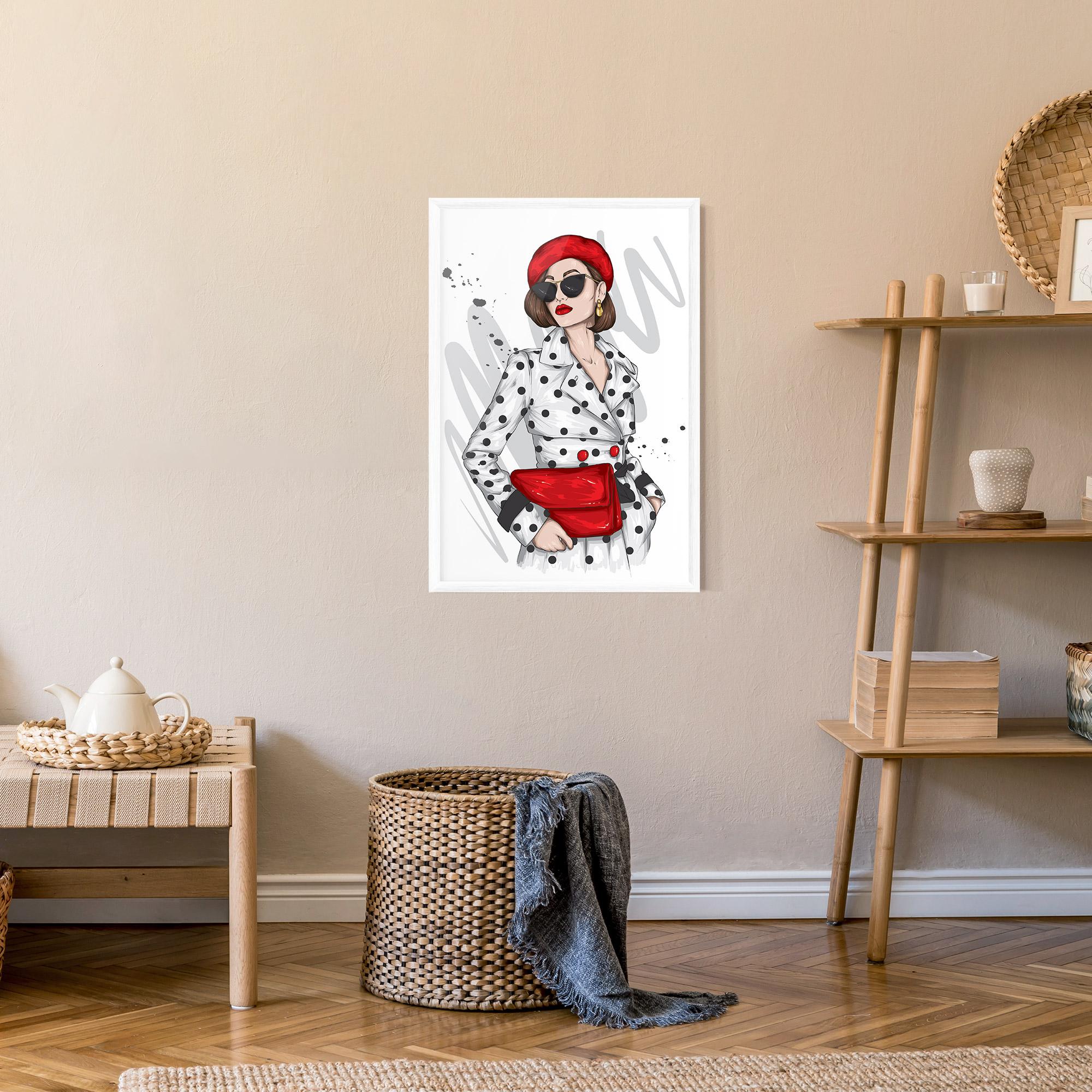 Gerahmte Poster White Red Outfit mockup 9