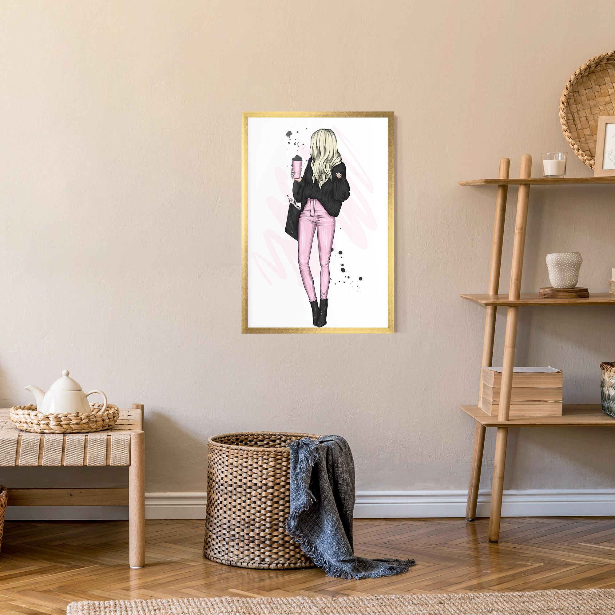 Gerahmte Poster Black Pink Outfit mockup 9