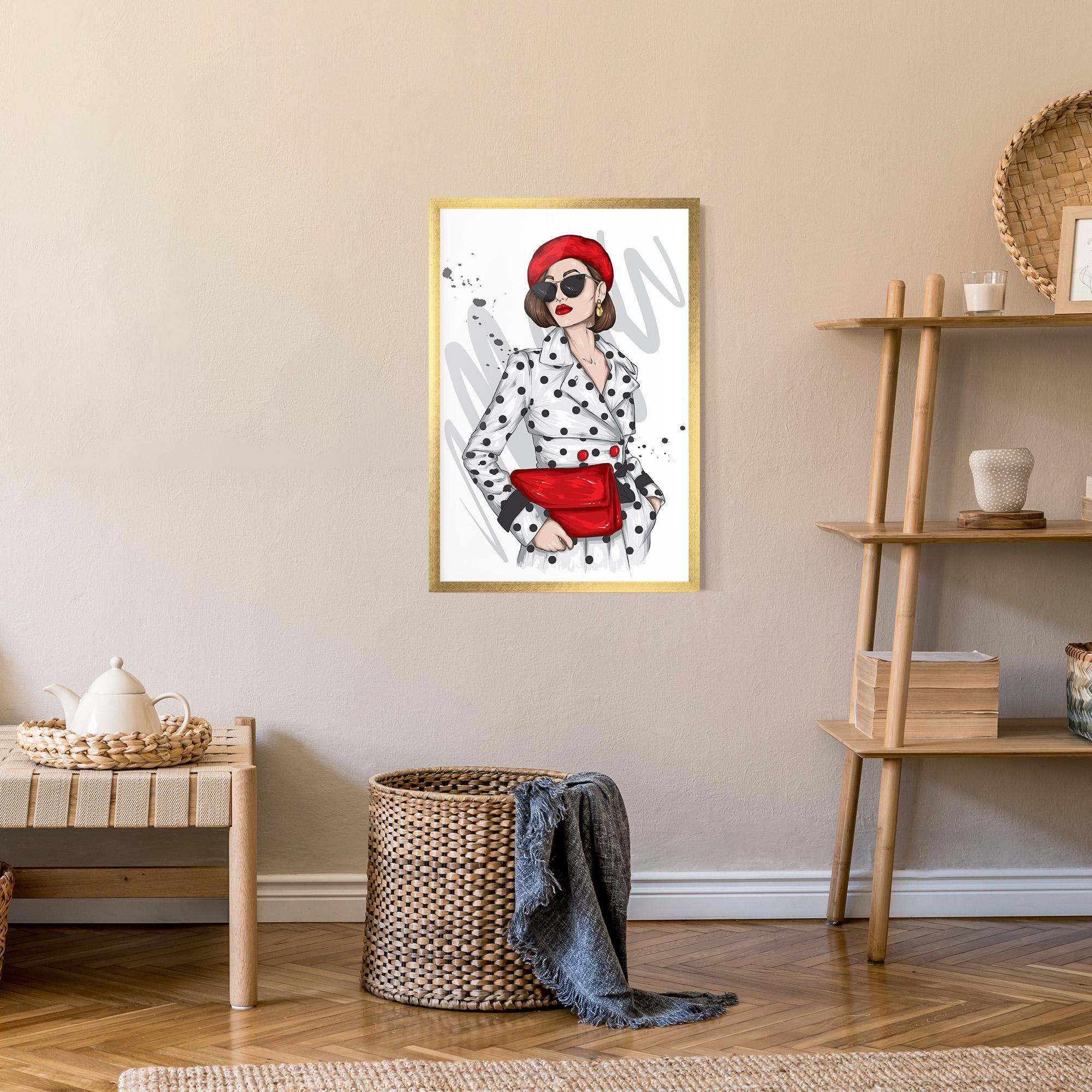 Gerahmte Poster White Red Outfit mockup 9