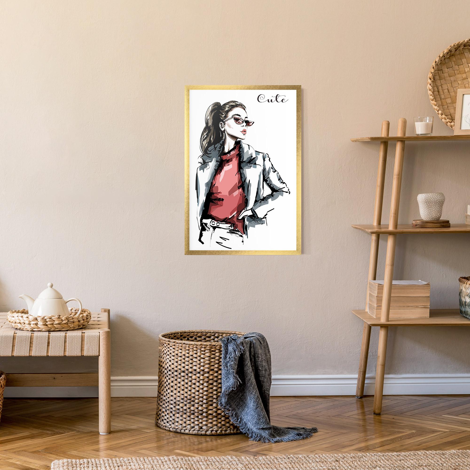 Gerahmte Poster Woman Feeling Cute mockup 9