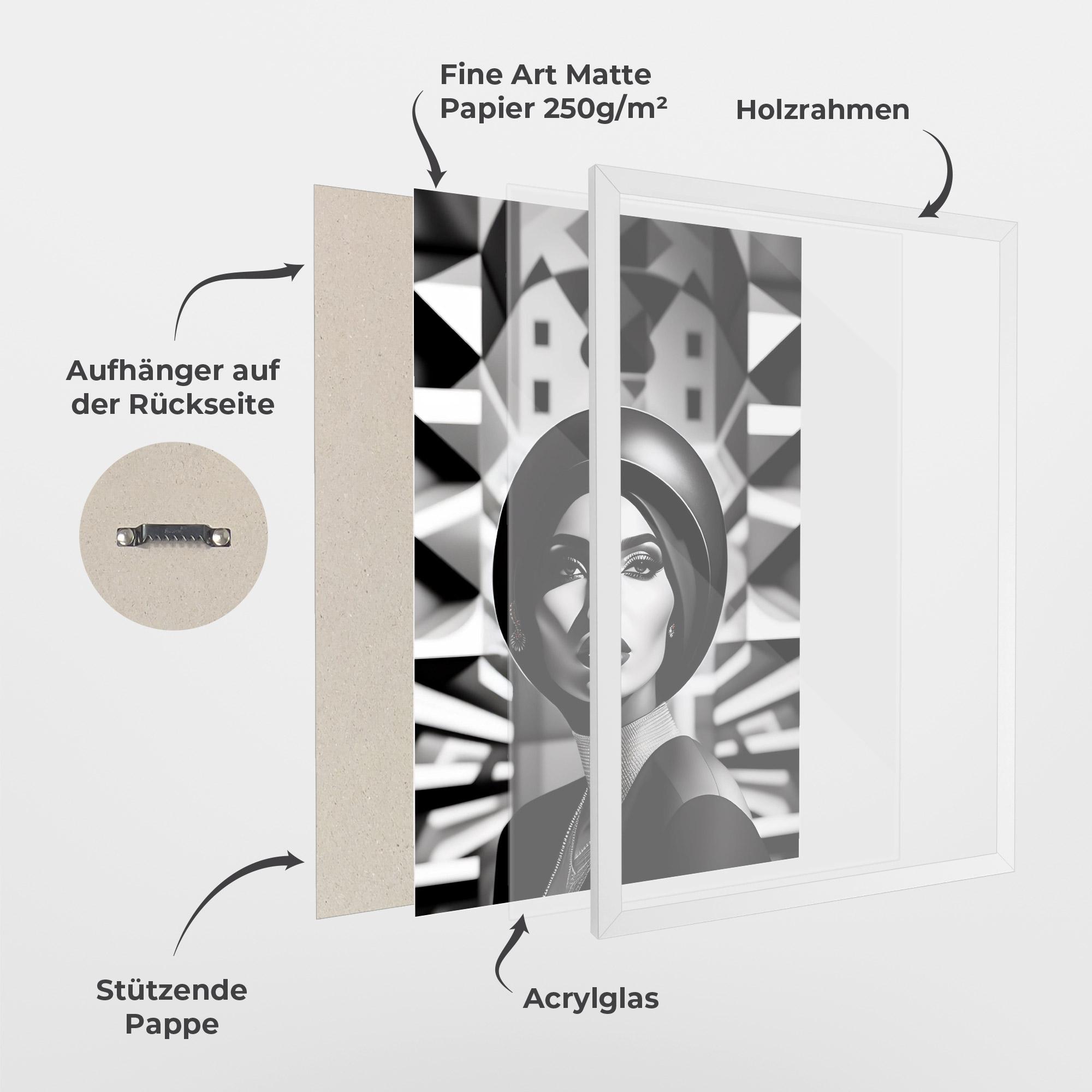 Gerahmte Poster Big Black Hat mockup 1