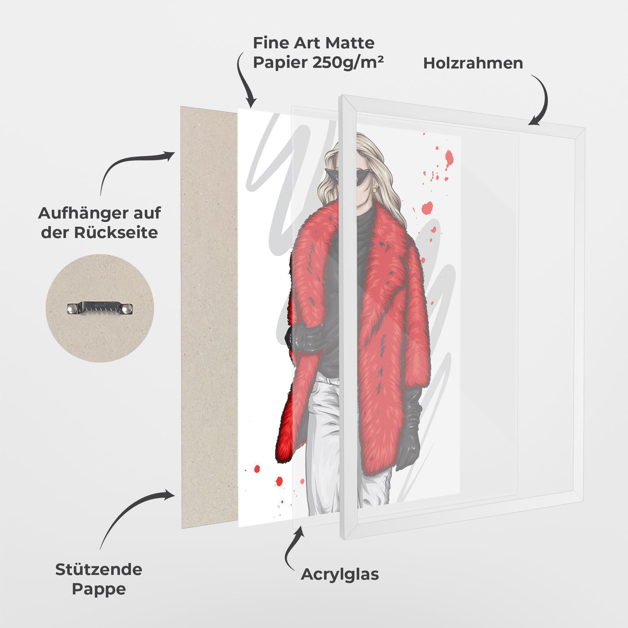 Gerahmte Poster Black Blouse Woman mockup 1