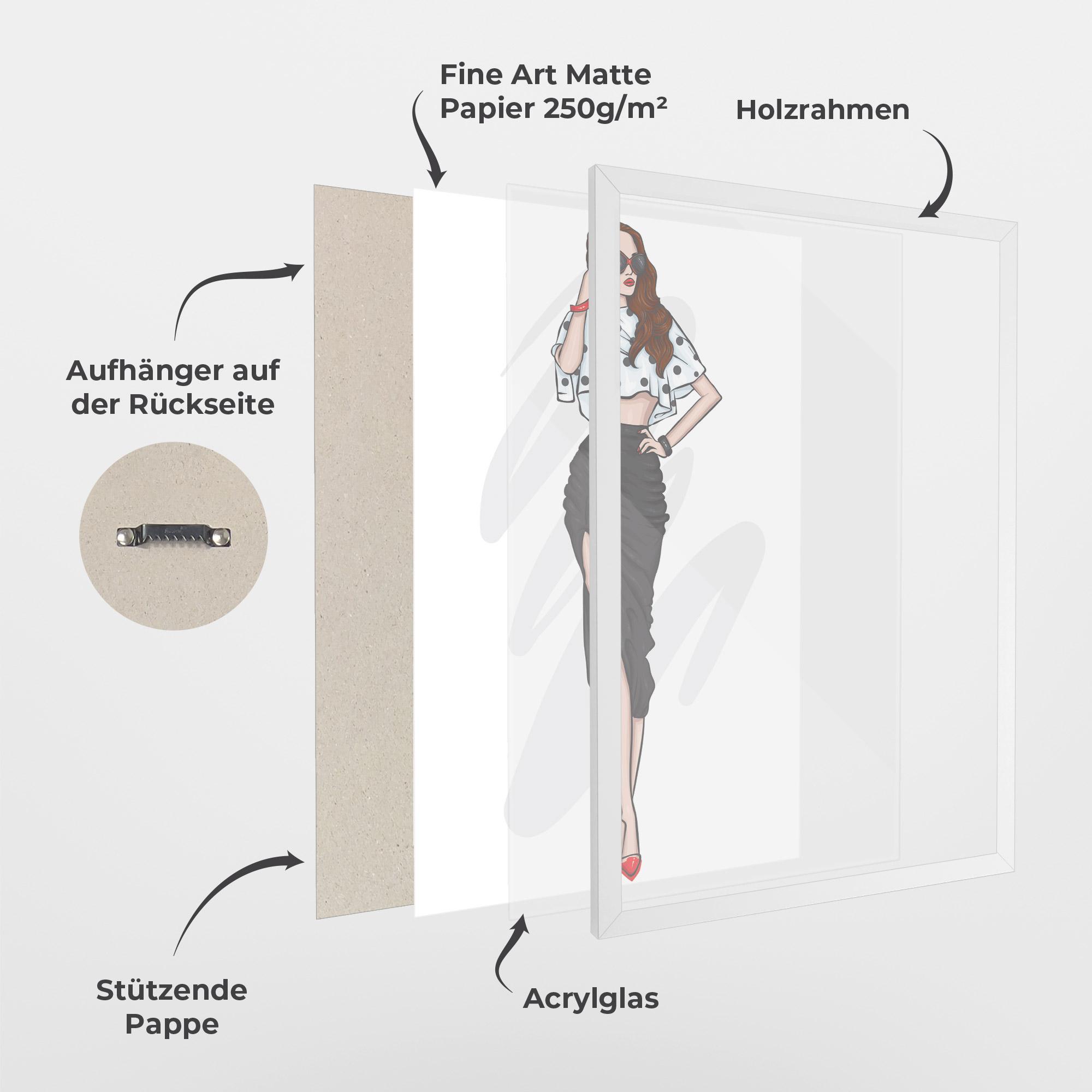 Gerahmte Poster Black Skirt Diva mockup 1