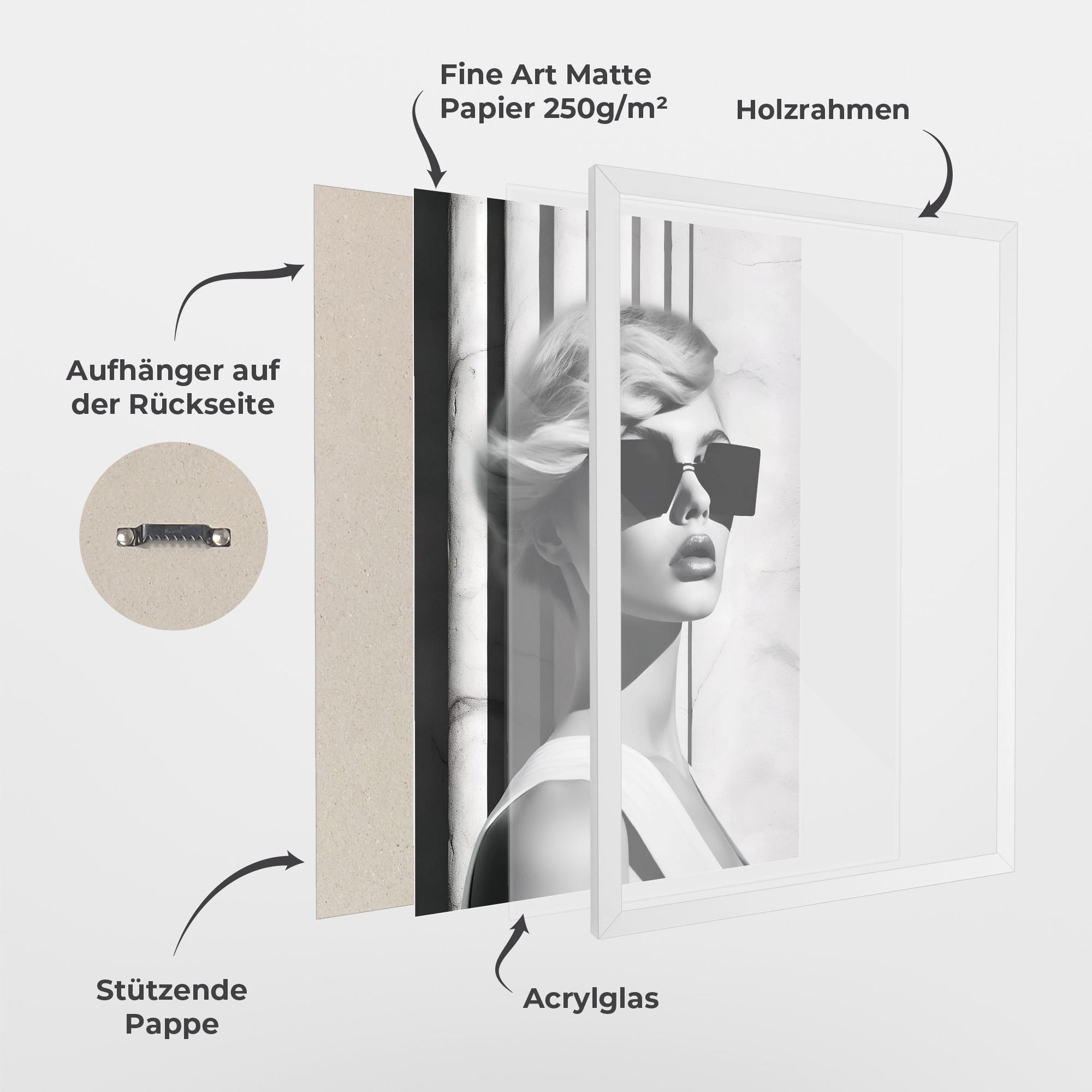 Gerahmte Poster Fashion Woman Glasses mockup 1