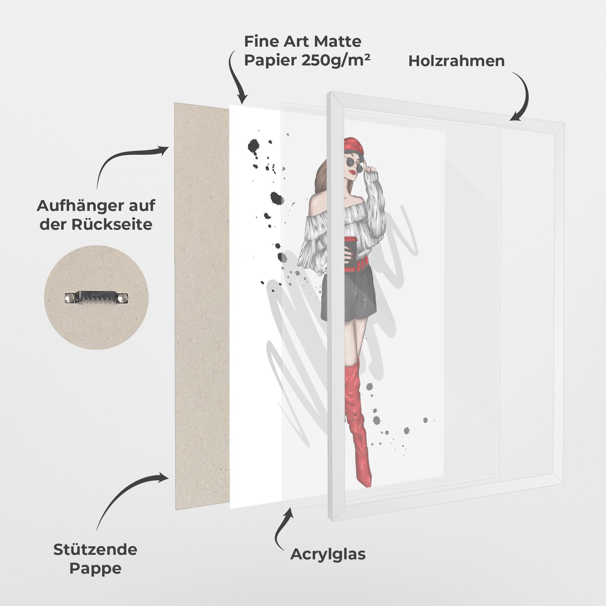 Gerahmte Poster Red Tall Boots Woman mockup 1