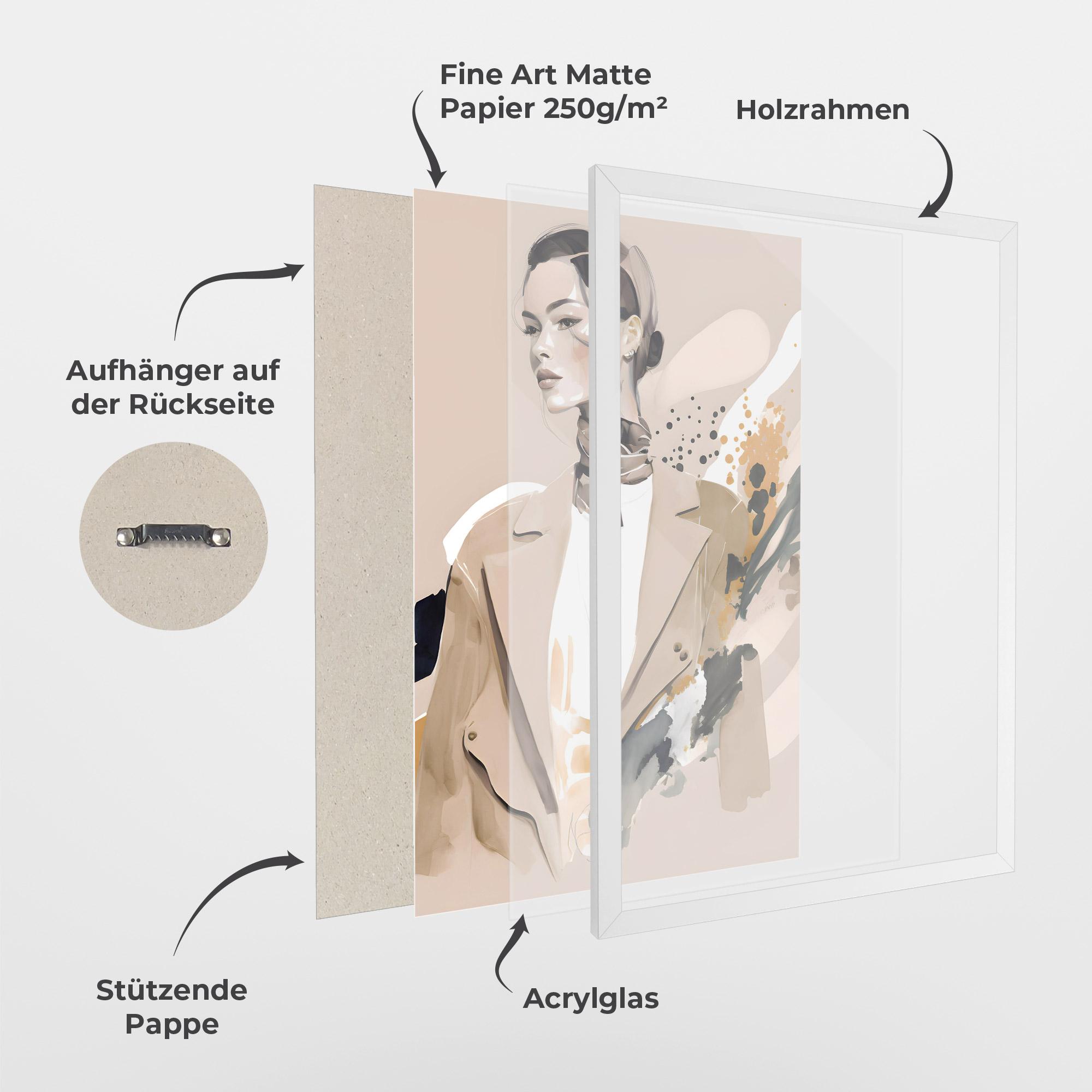 Gerahmte Poster Watercolor Stylish Model mockup 1