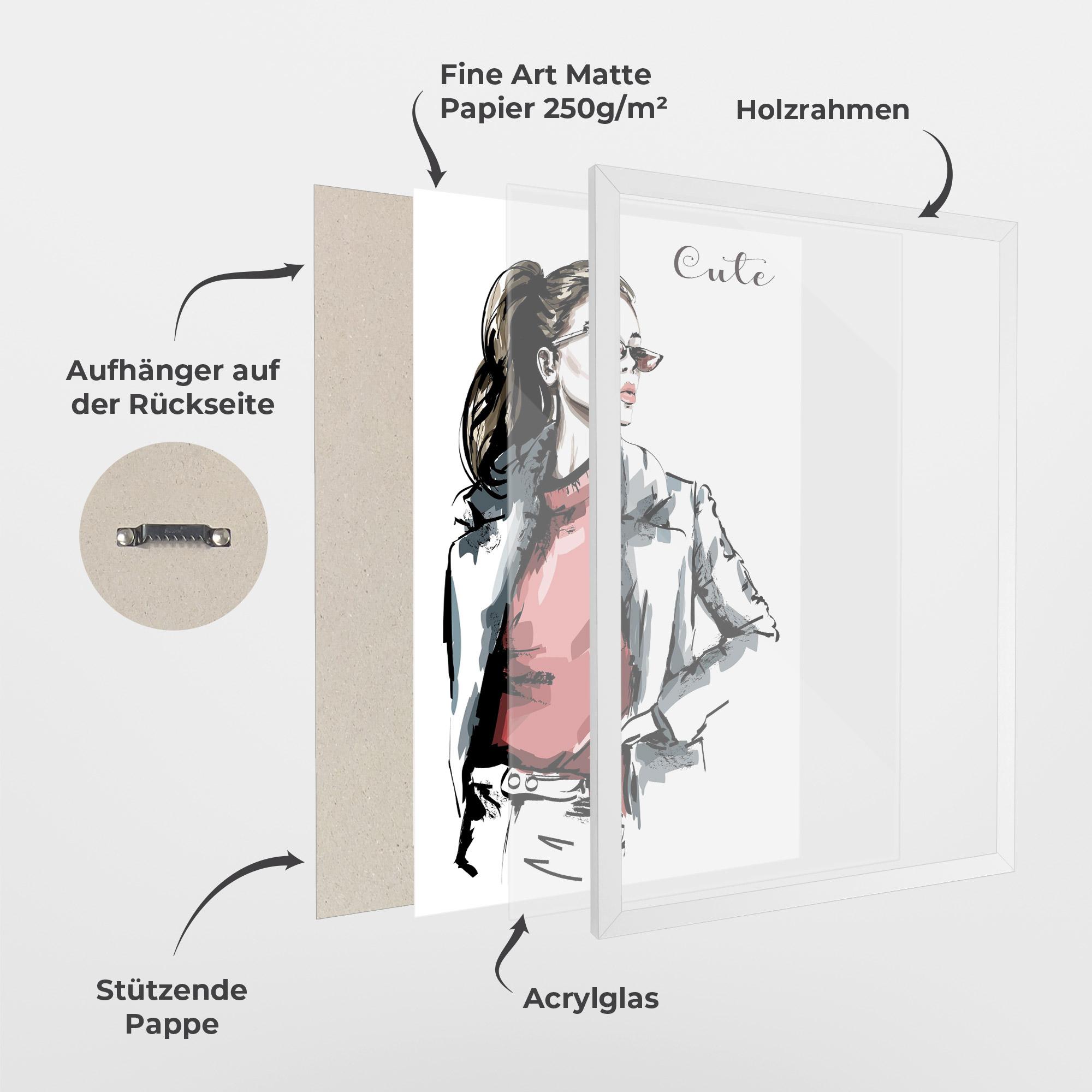 Gerahmte Poster Woman Feeling Cute mockup 1