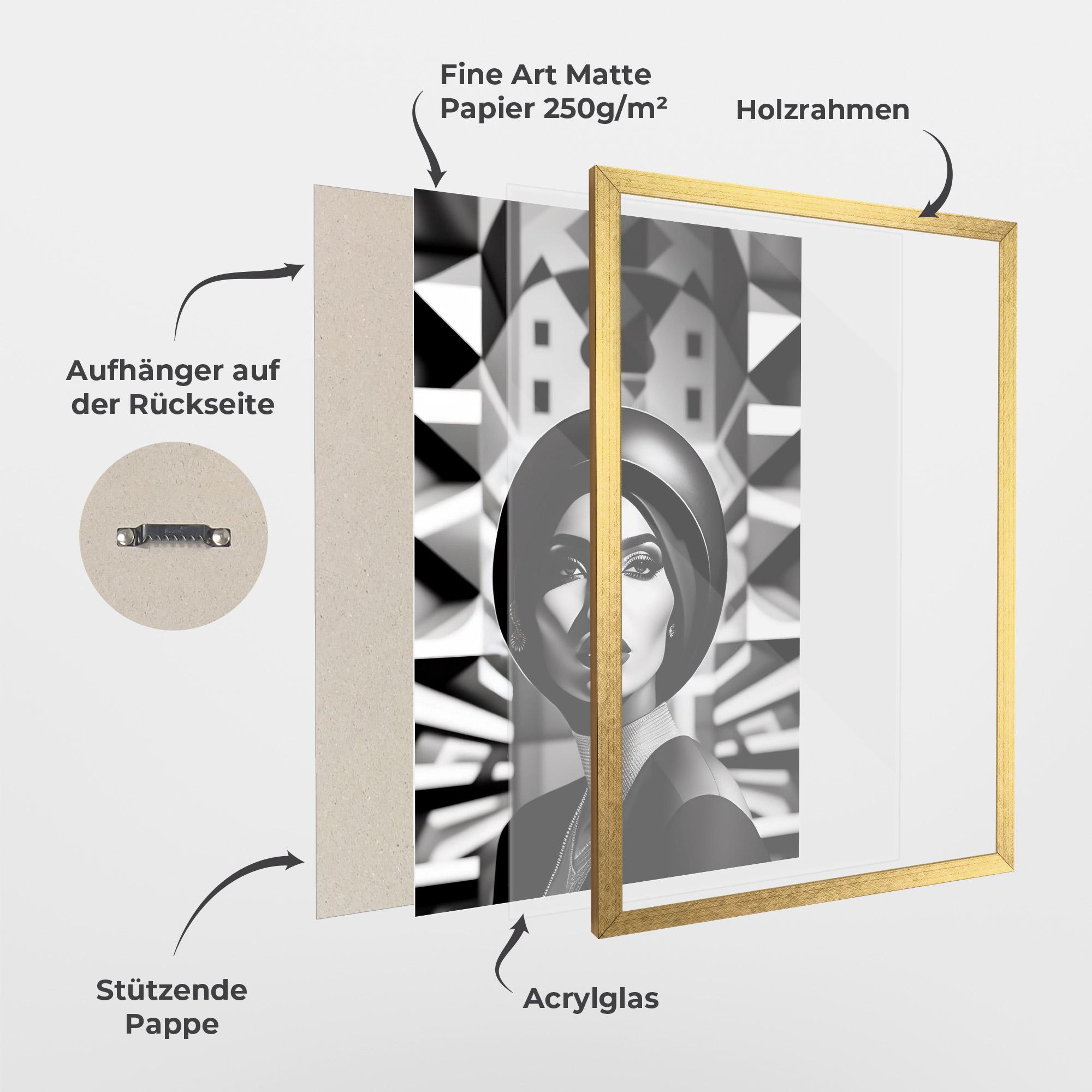 Gerahmte Poster Big Black Hat mockup 1