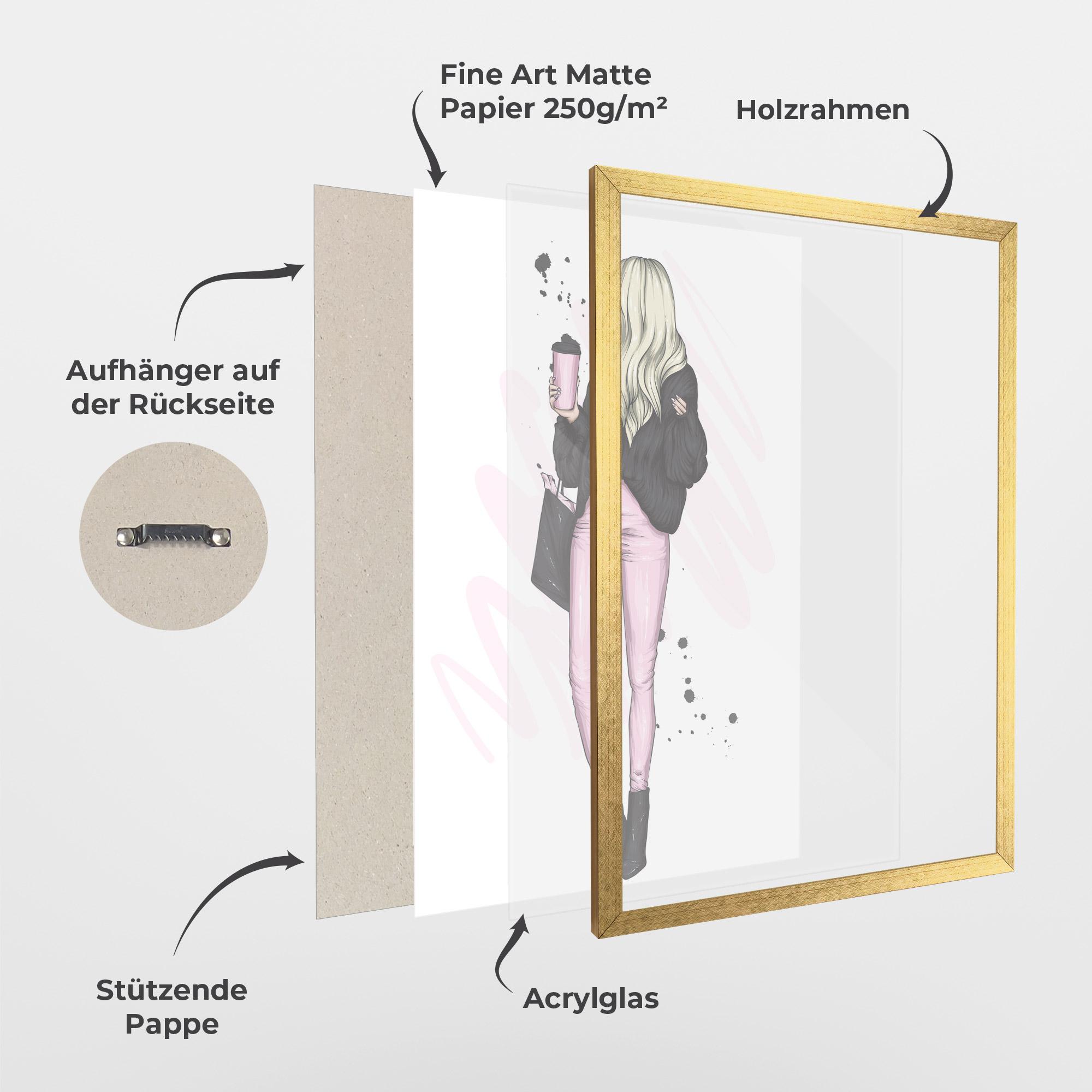 Gerahmte Poster Black Pink Outfit mockup 1