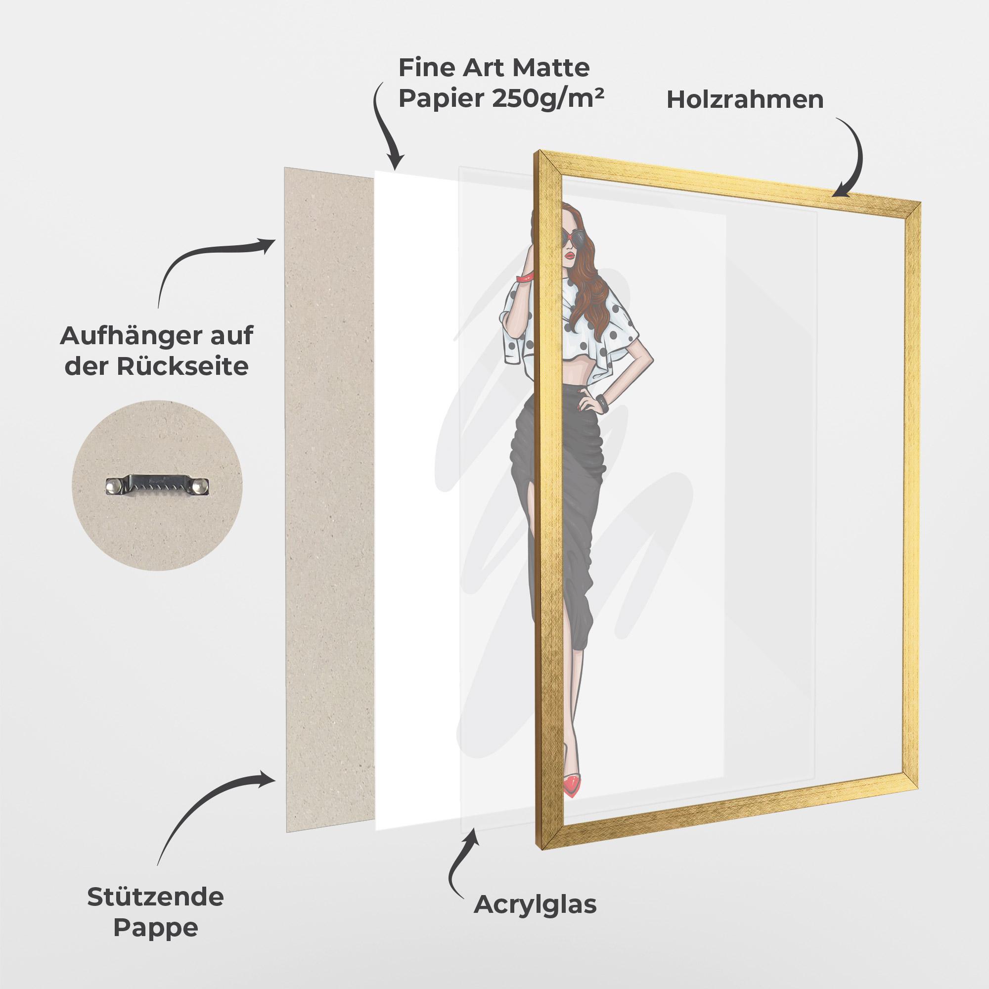 Gerahmte Poster Black Skirt Diva mockup 1