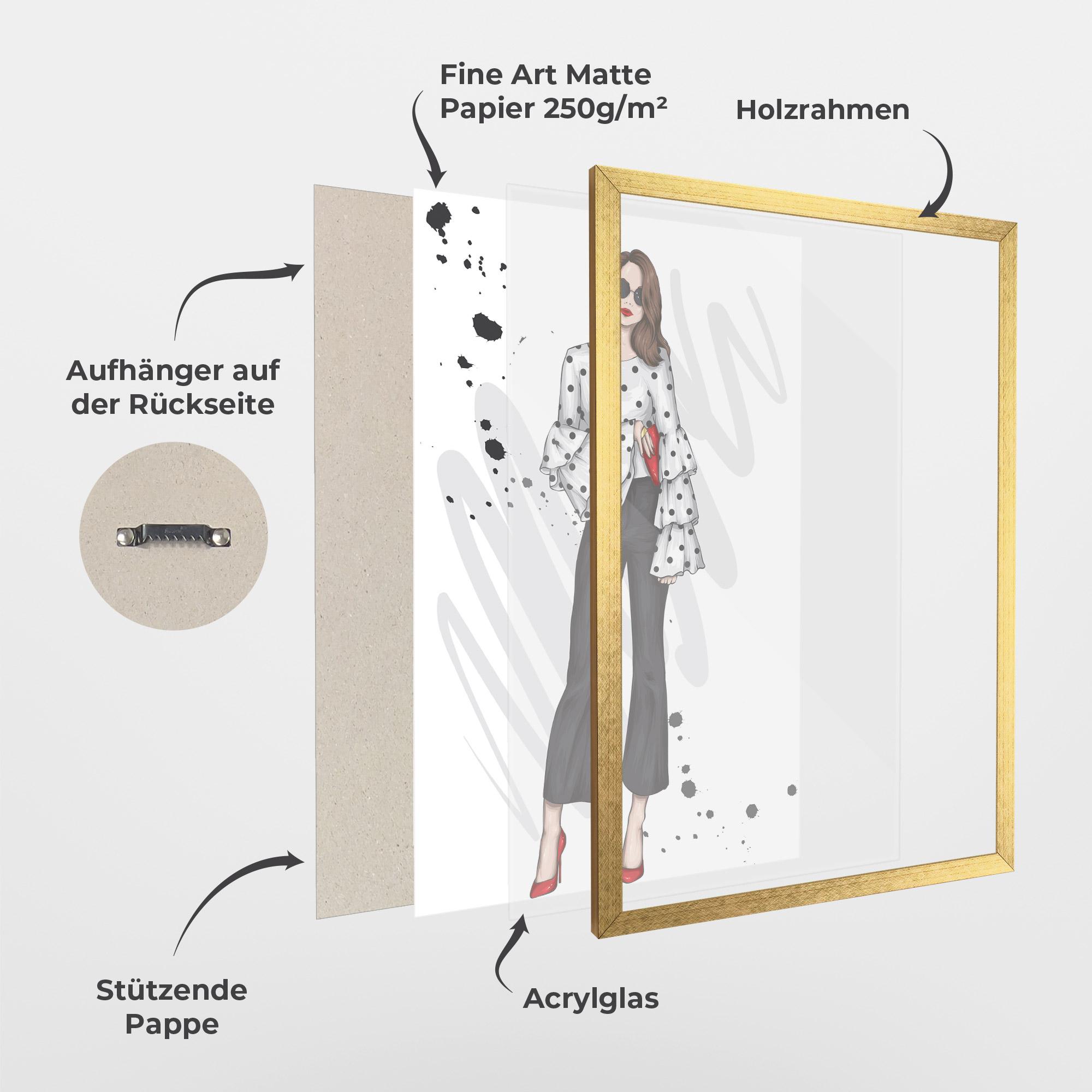 Gerahmte Poster Pretty Woman In White mockup 1