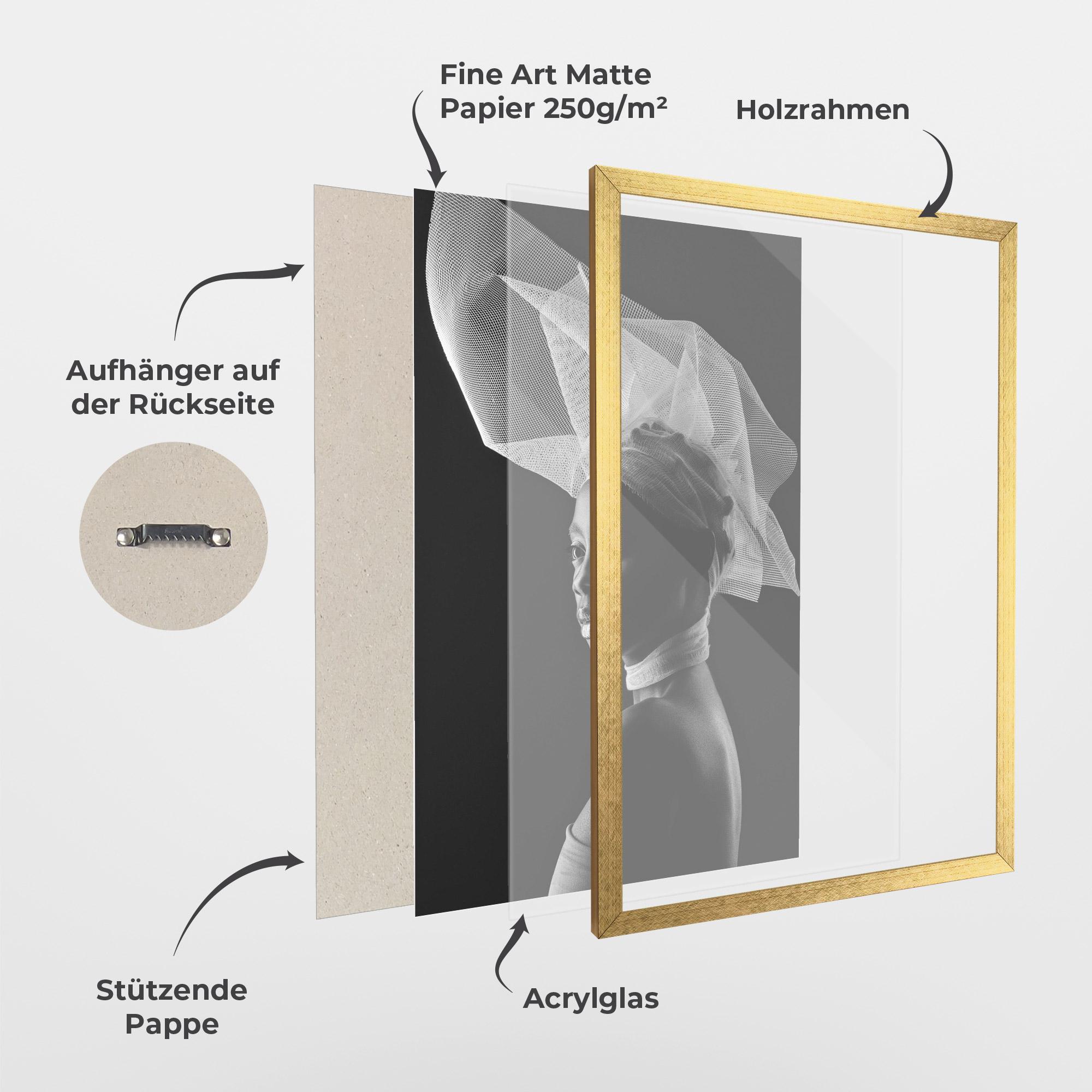 Gerahmte Poster Veil Hat Woman mockup 1