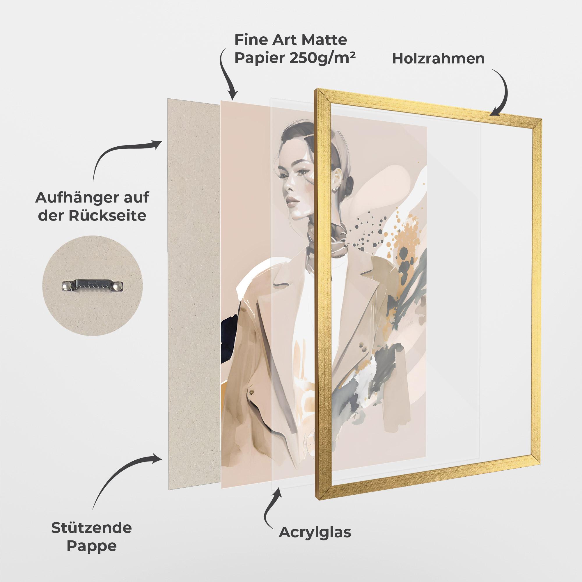 Gerahmte Poster Watercolor Stylish Model mockup 1