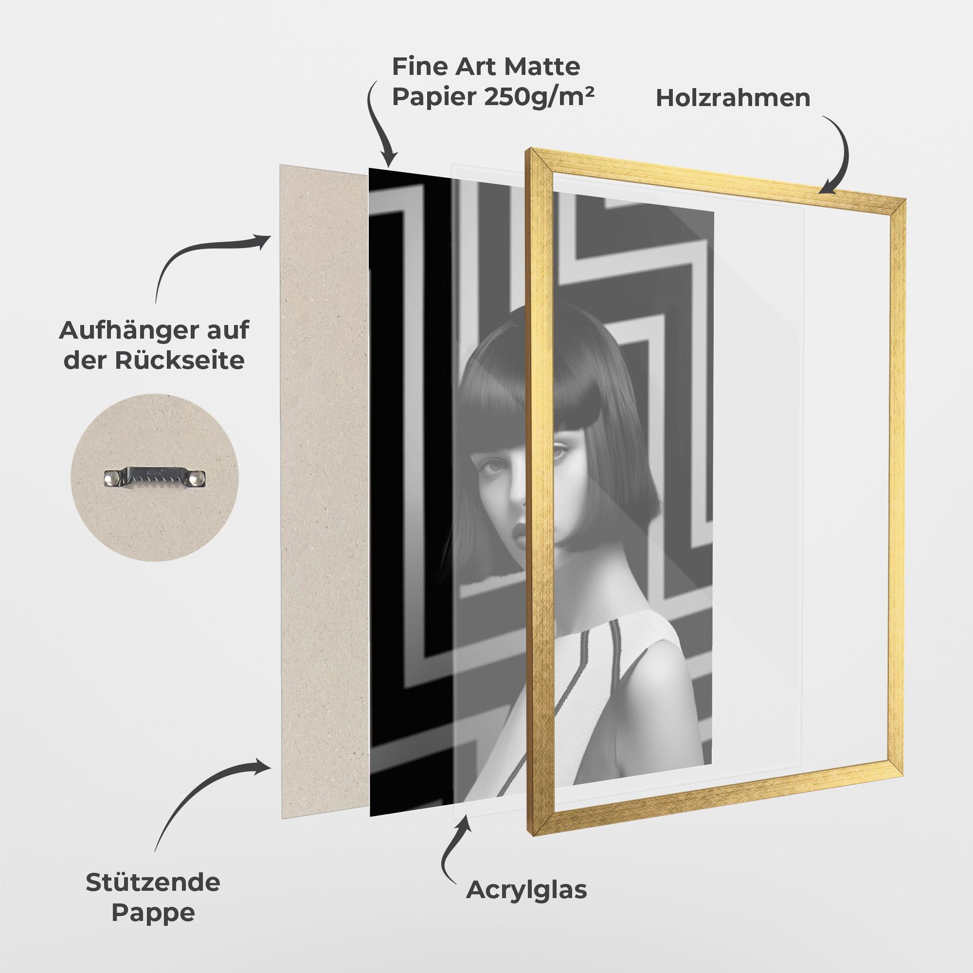 Gerahmte Poster Woman Abstract Art mockup 1