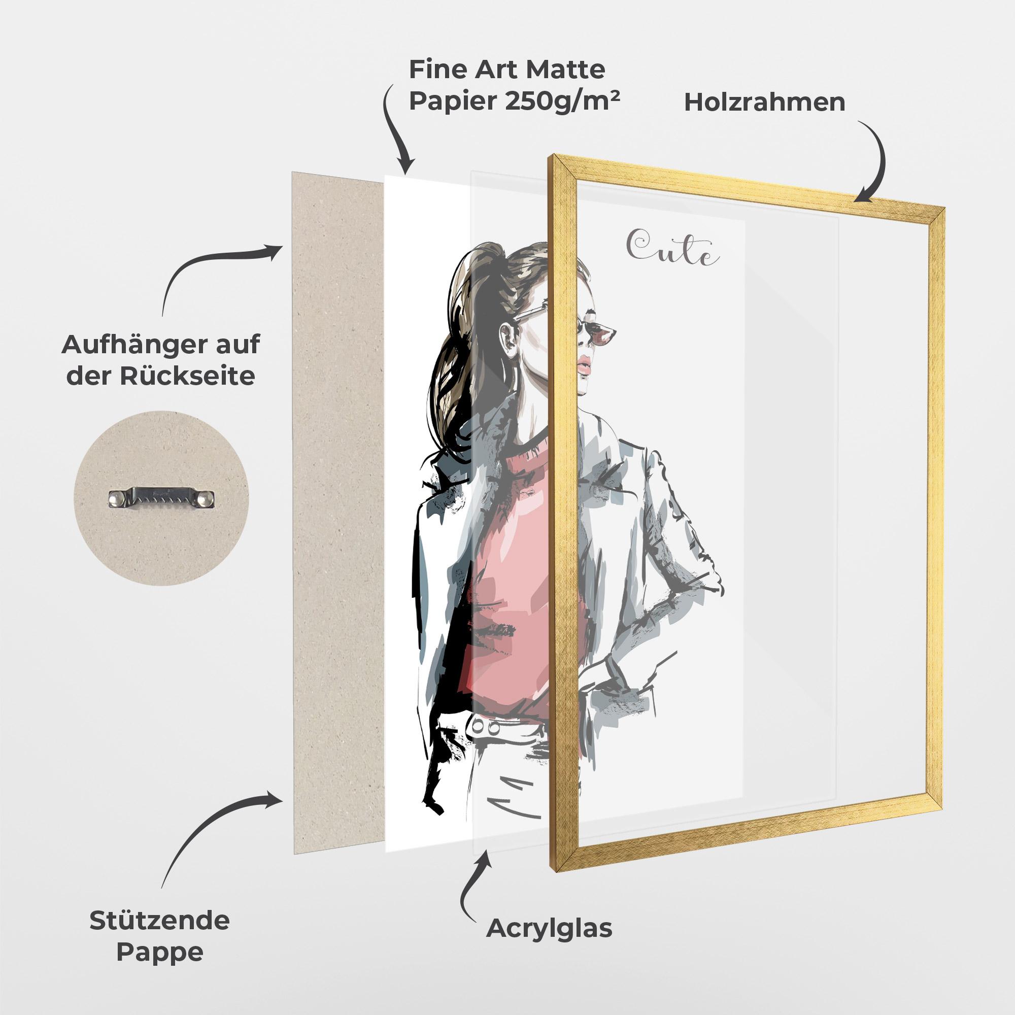 Gerahmte Poster Woman Feeling Cute mockup 1