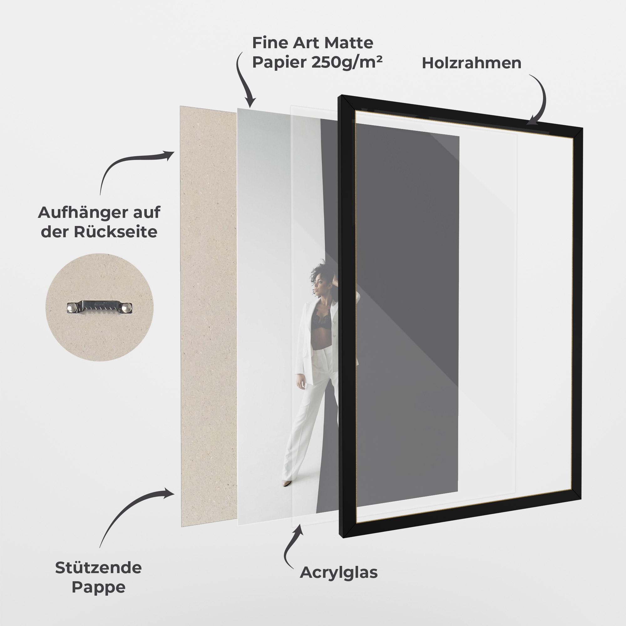 Gerahmte Poster African Girl White Outfit mockup 1