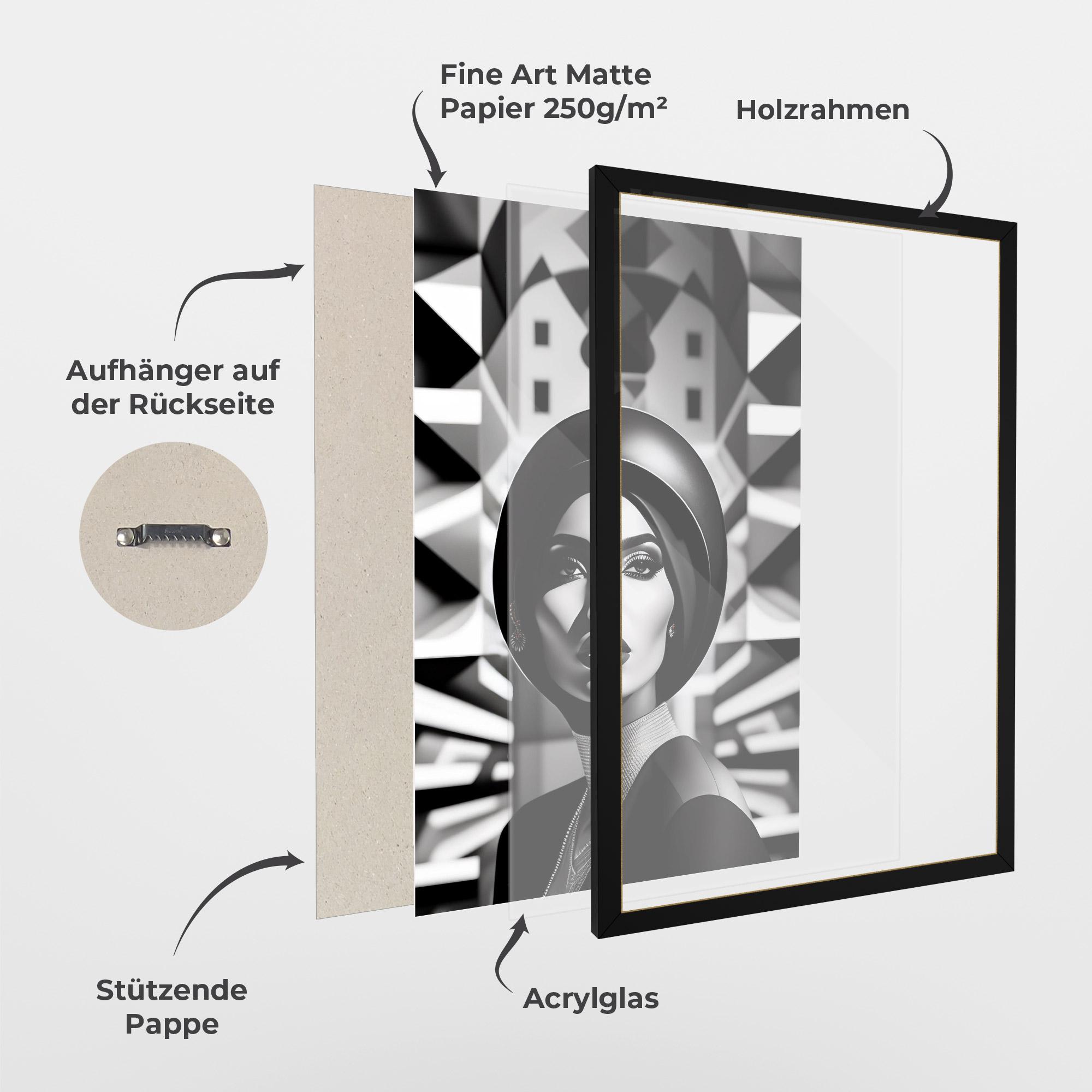 Gerahmte Poster Big Black Hat mockup 1