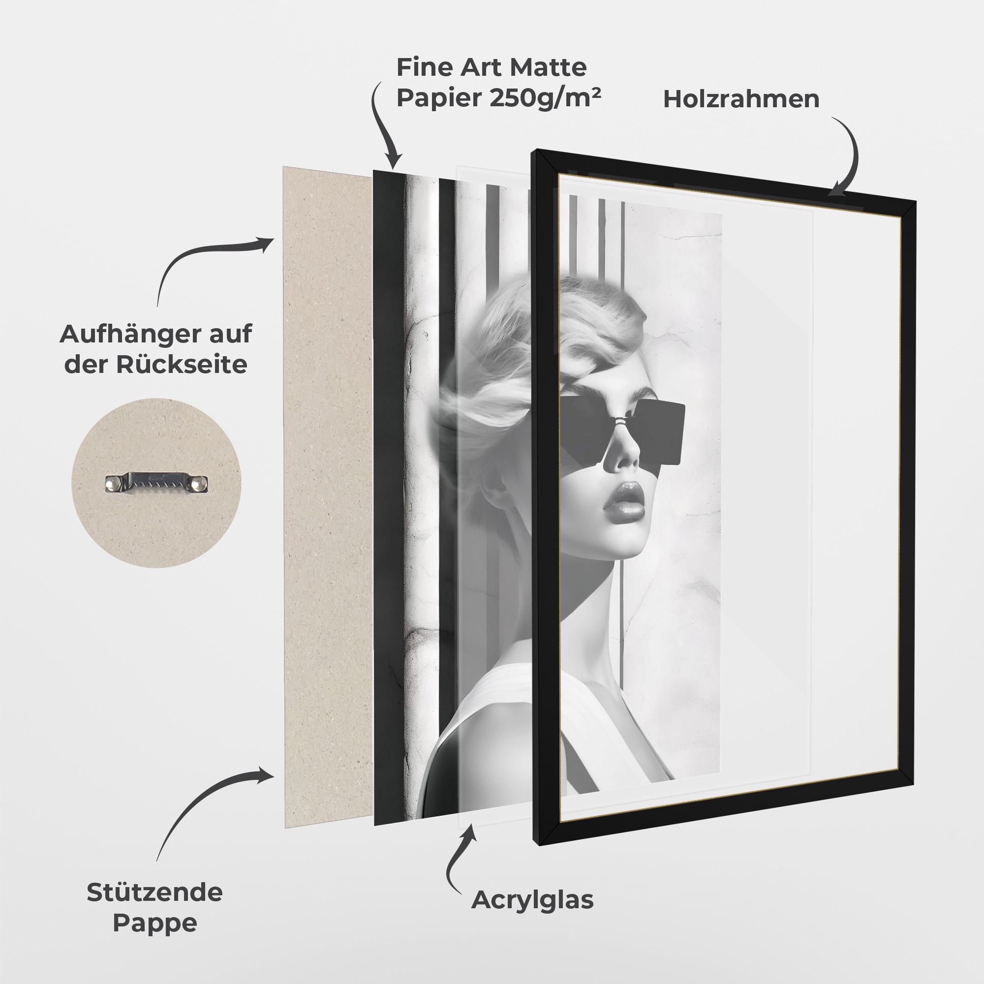 Gerahmte Poster Fashion Woman Glasses mockup 1