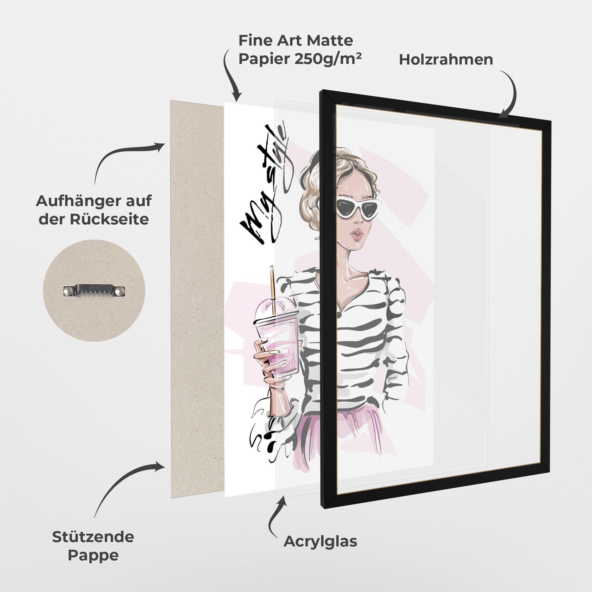 Gerahmte Poster Pink Style mockup 1