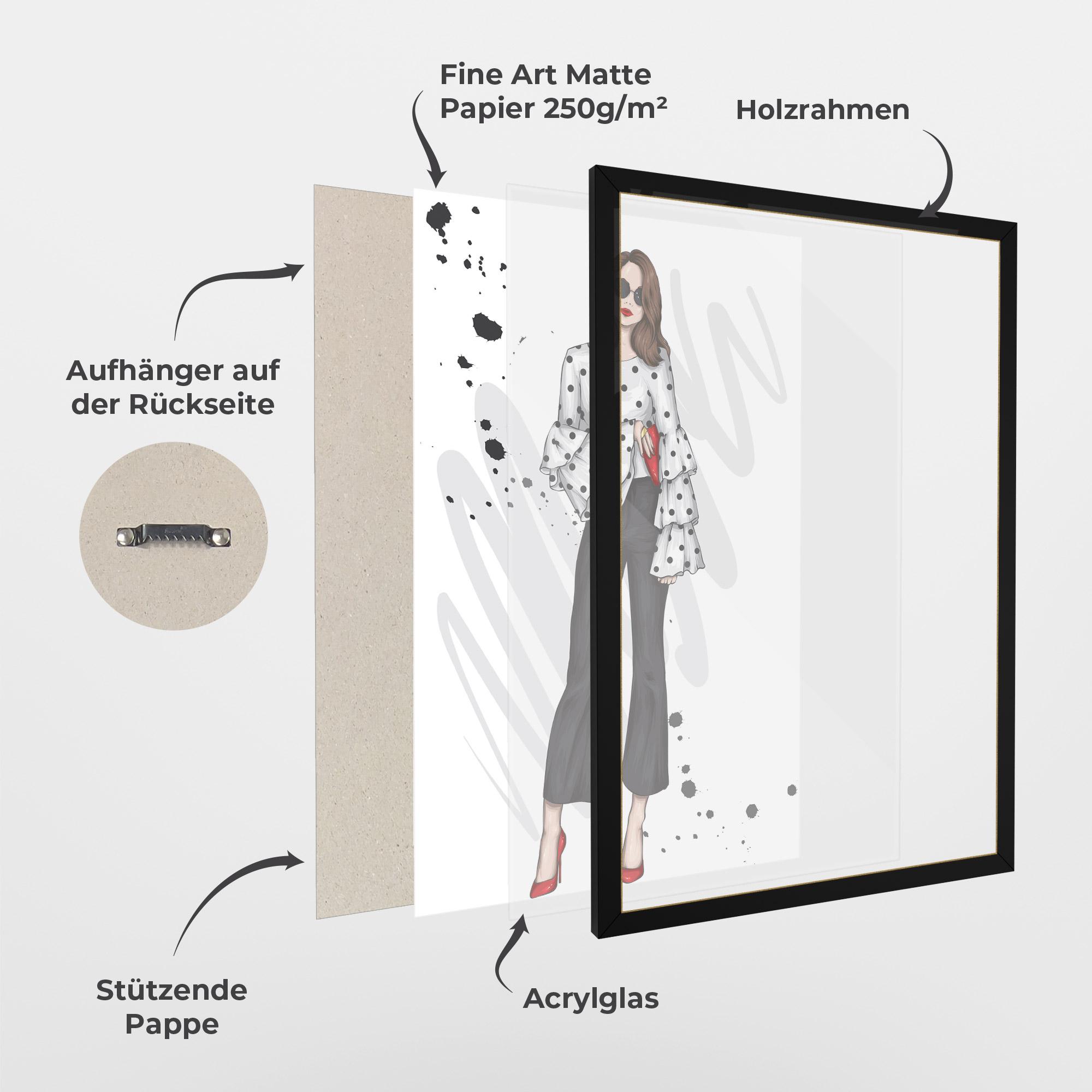 Gerahmte Poster Pretty Woman In White mockup 1