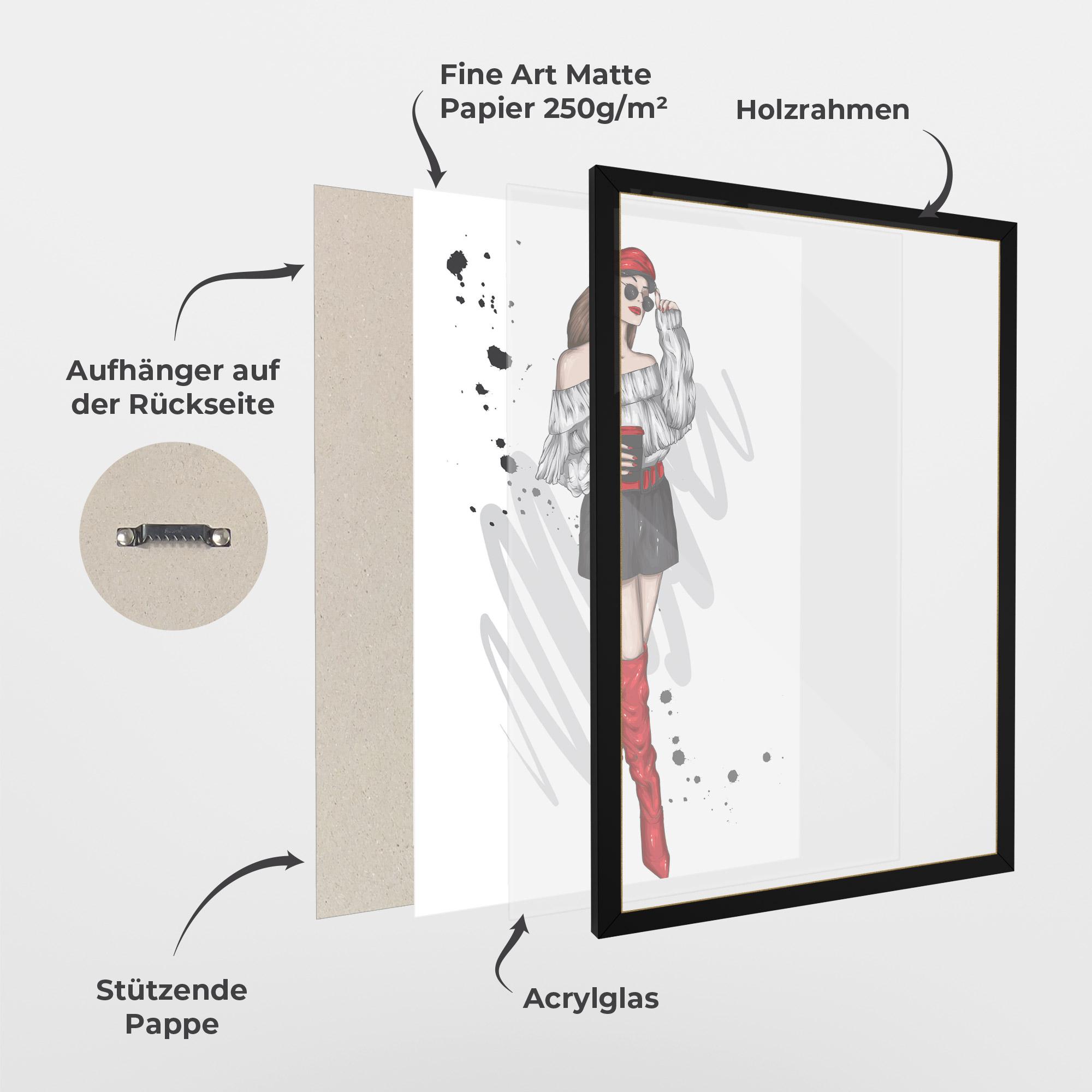 Gerahmte Poster Red Tall Boots Woman mockup 1