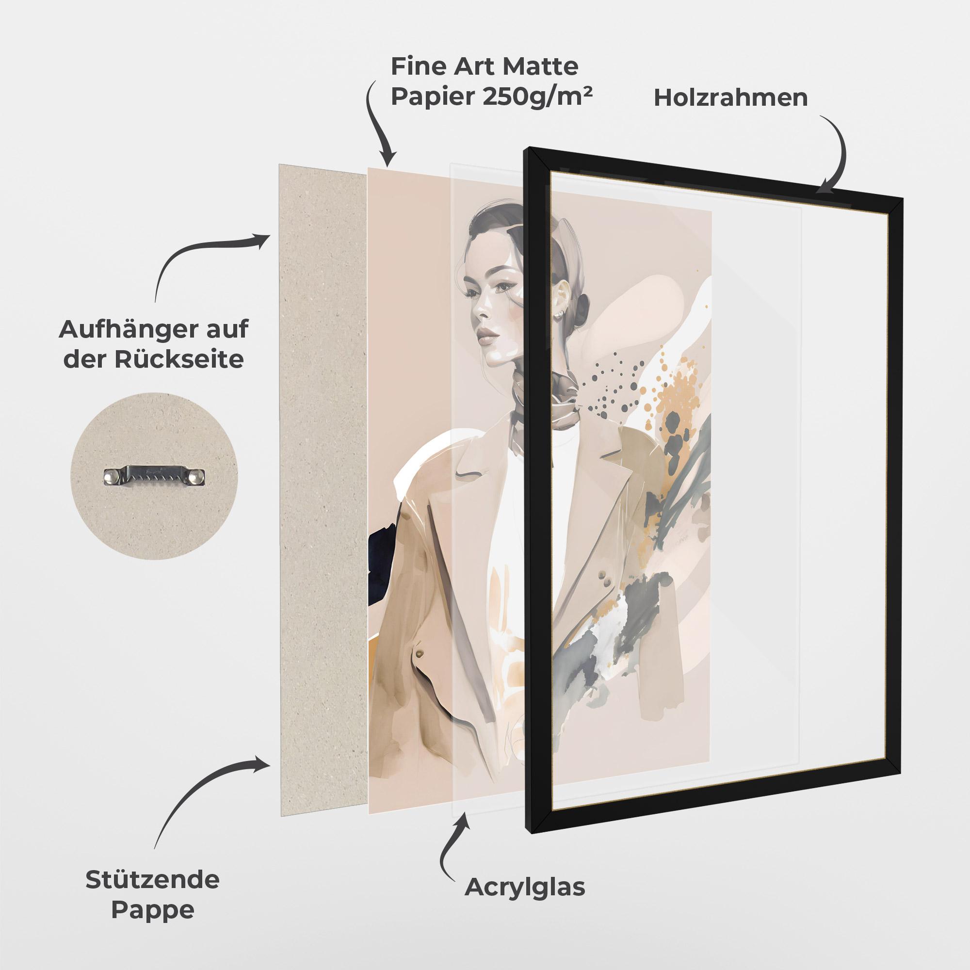 Gerahmte Poster Watercolor Stylish Model mockup 1