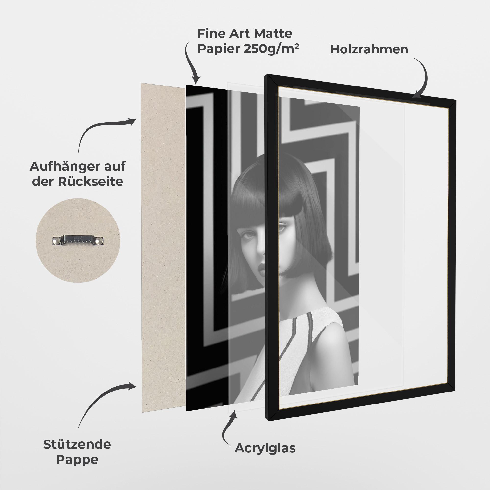 Gerahmte Poster Woman Abstract Art mockup 1