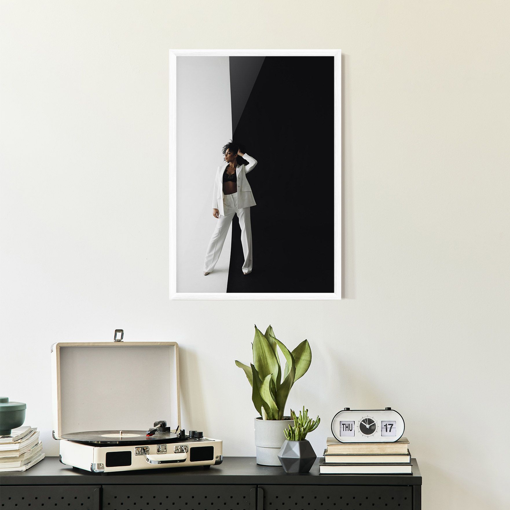 African Girl White Outfit mockup 2