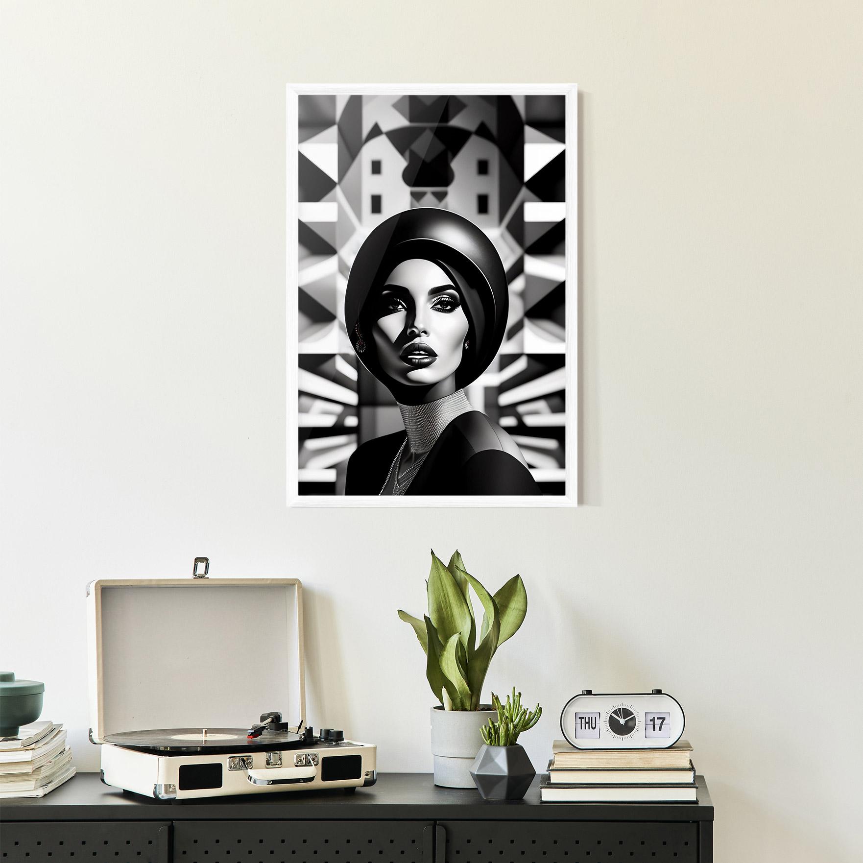 Gerahmte Poster Big Black Hat mockup 2