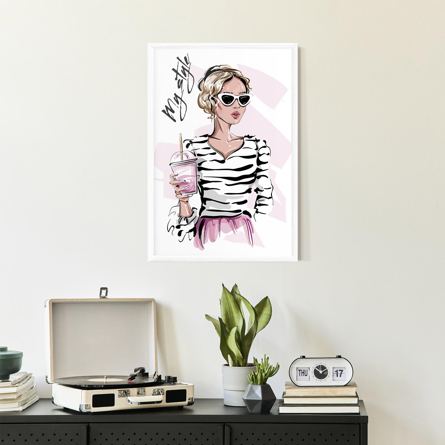 Gerahmte Poster Pink Style mockup 2