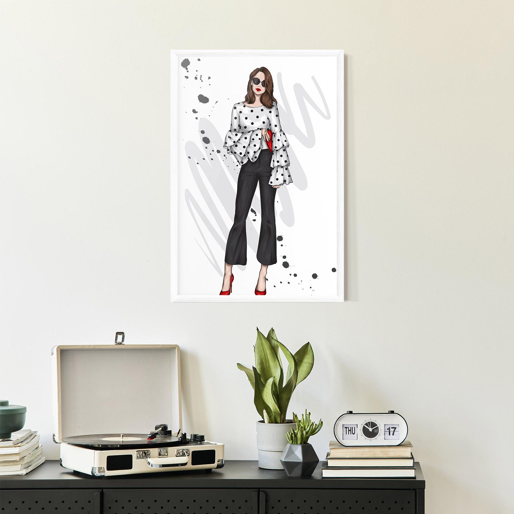 Gerahmte Poster Pretty Woman In White mockup 2