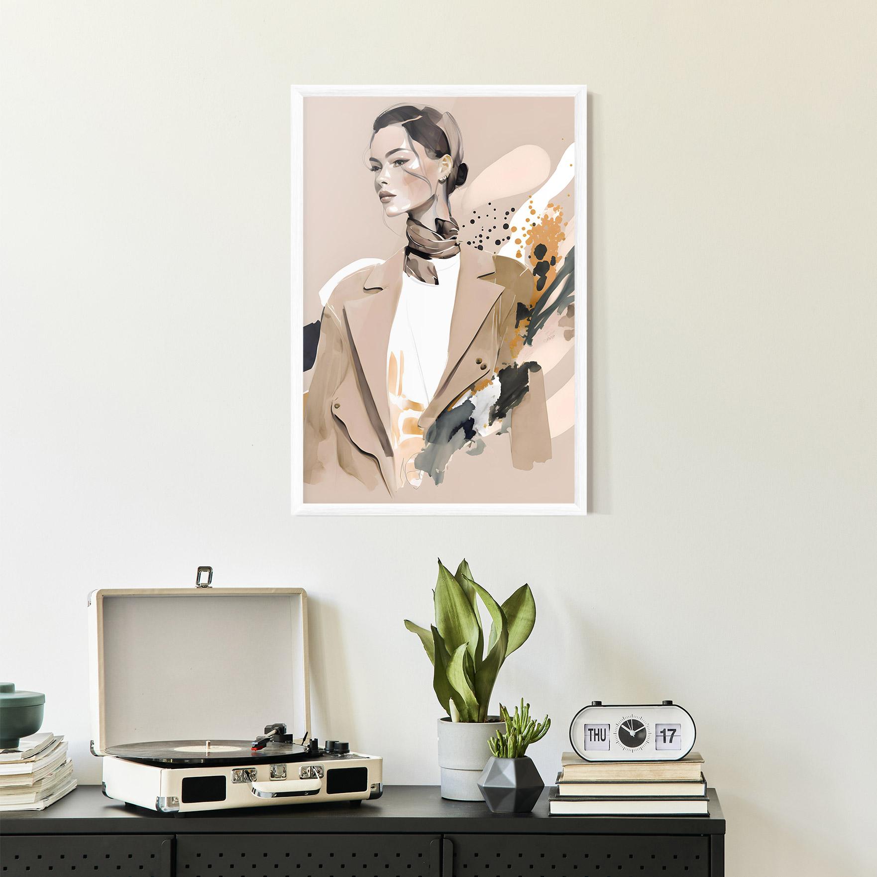 Gerahmte Poster Watercolor Stylish Model mockup 2
